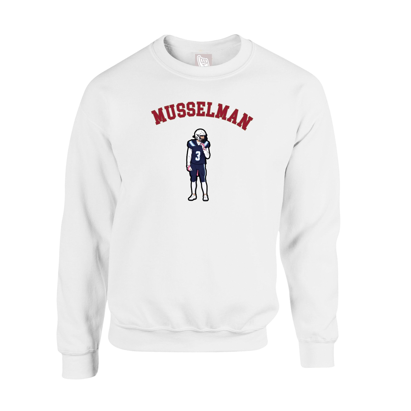 Fleece Crew — Shirsey Arch in White