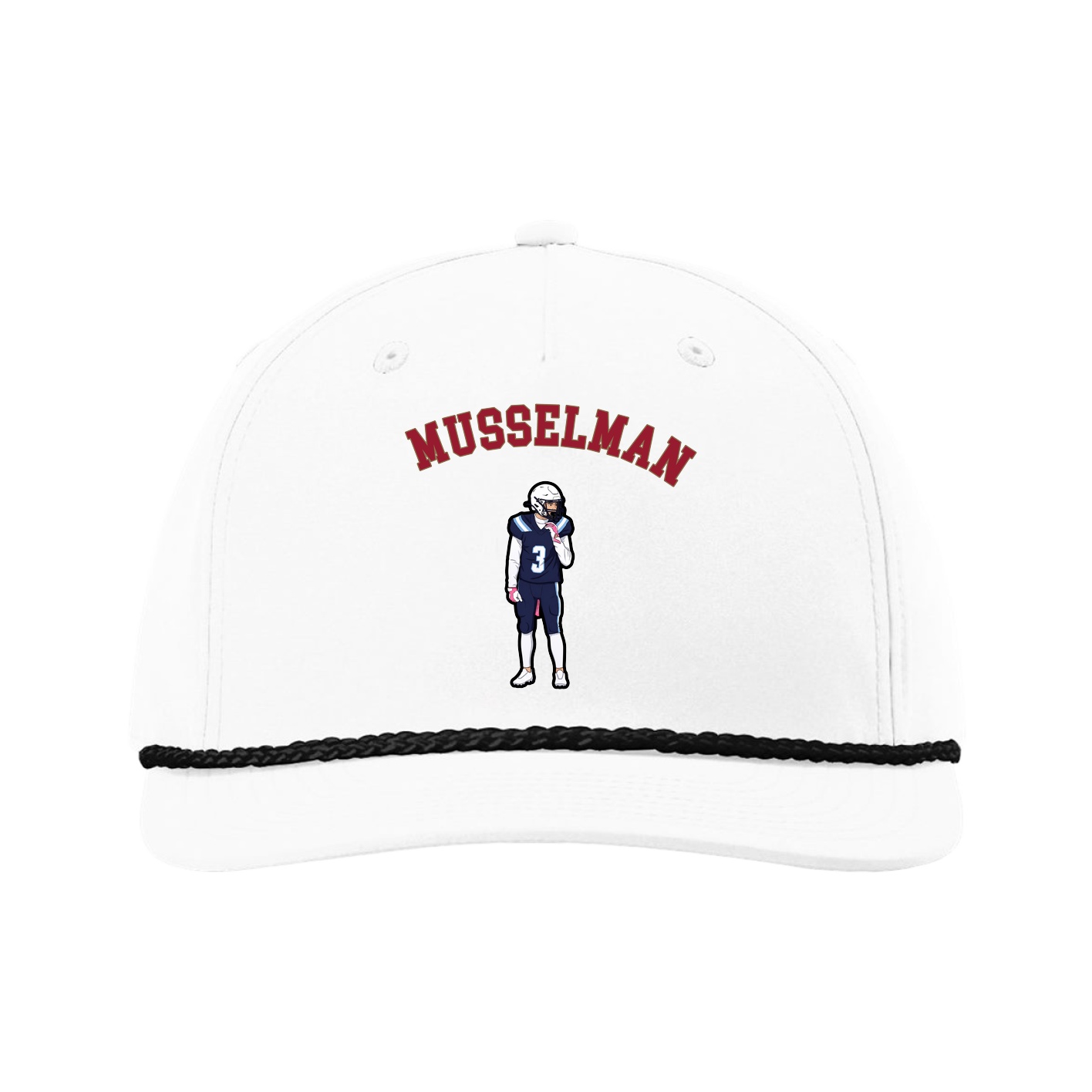 Five-Panel Classic Rope Cap — Shirsey Arch in White