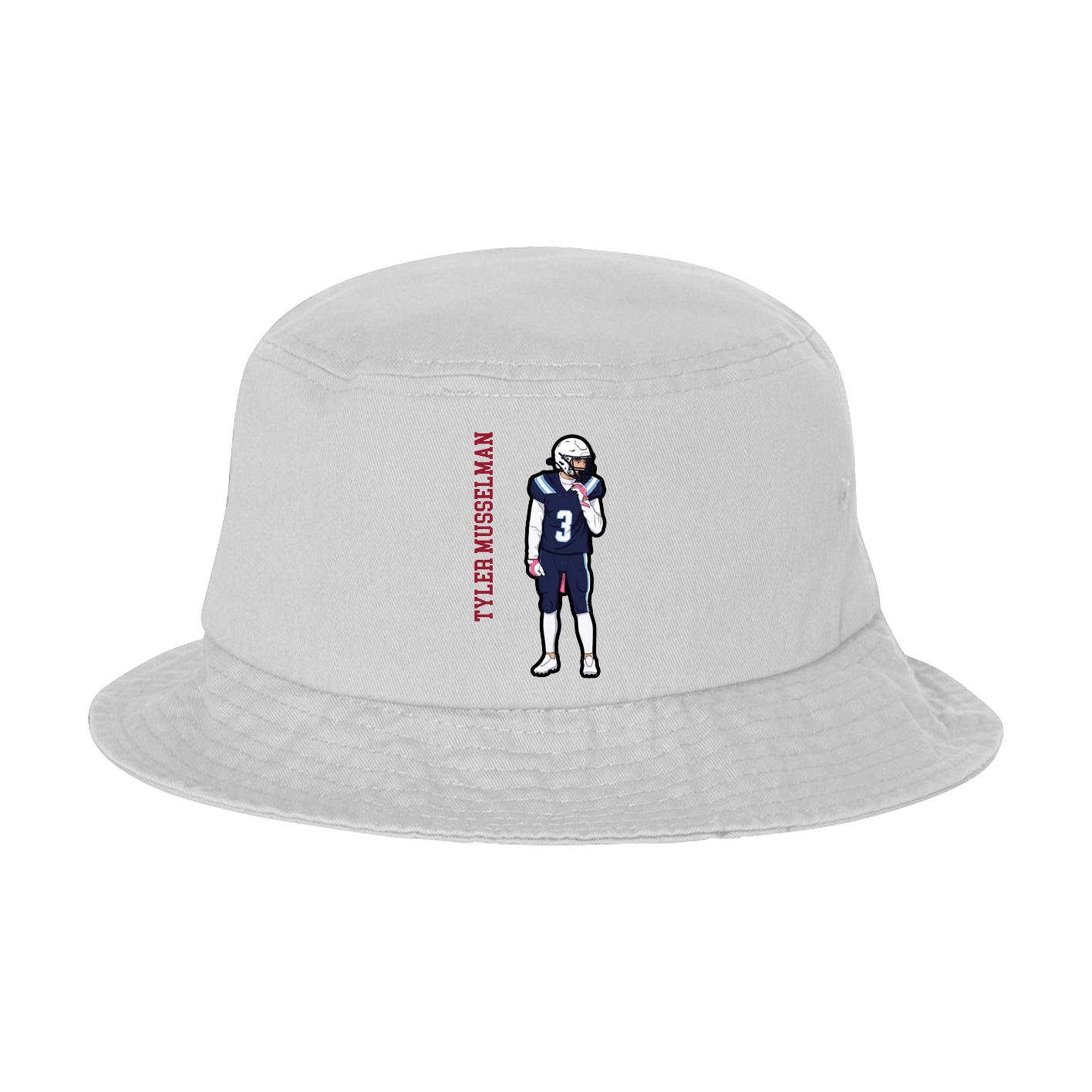 Bucket Cap — Name Vertical in White