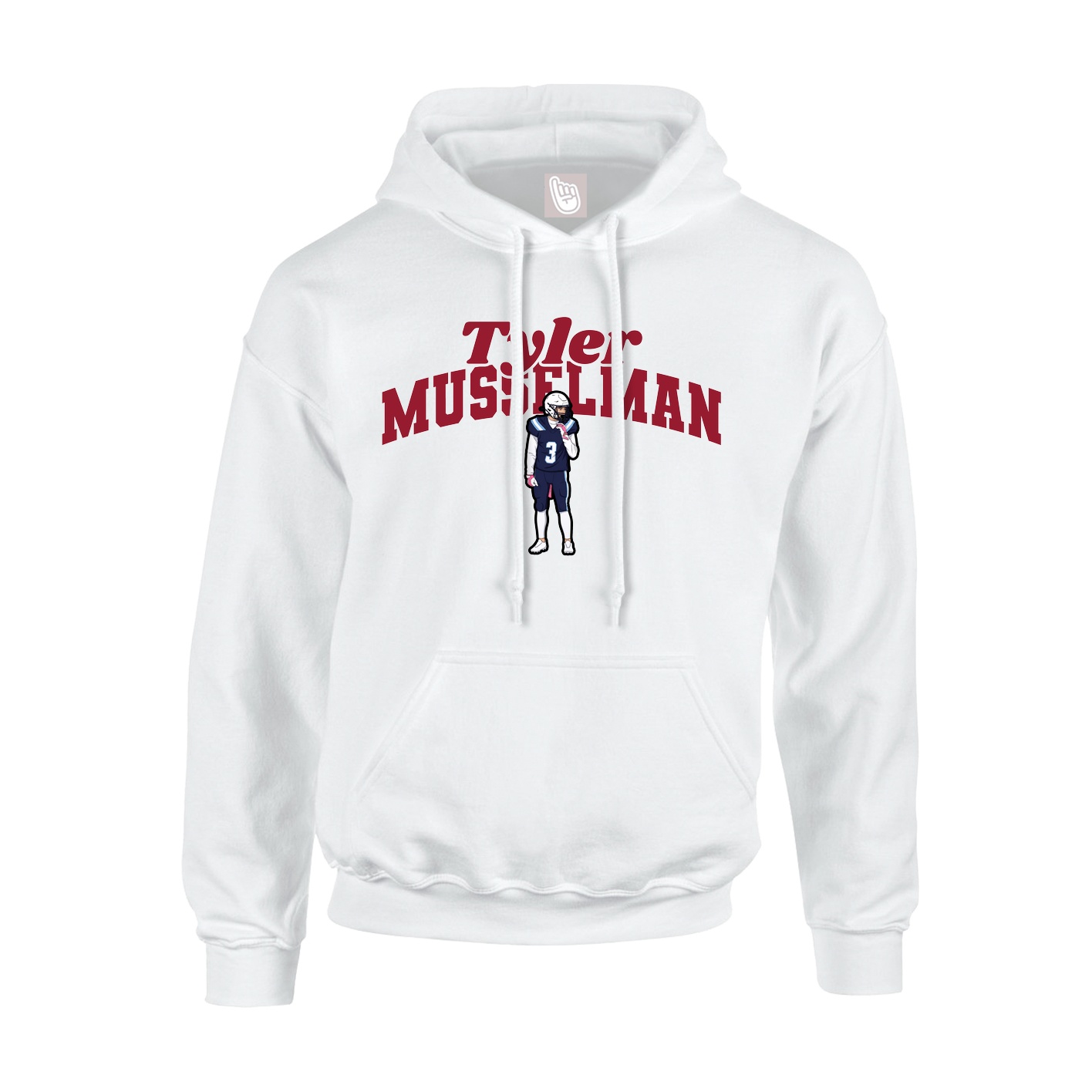 Youth Hoodie — Signature Arch in White