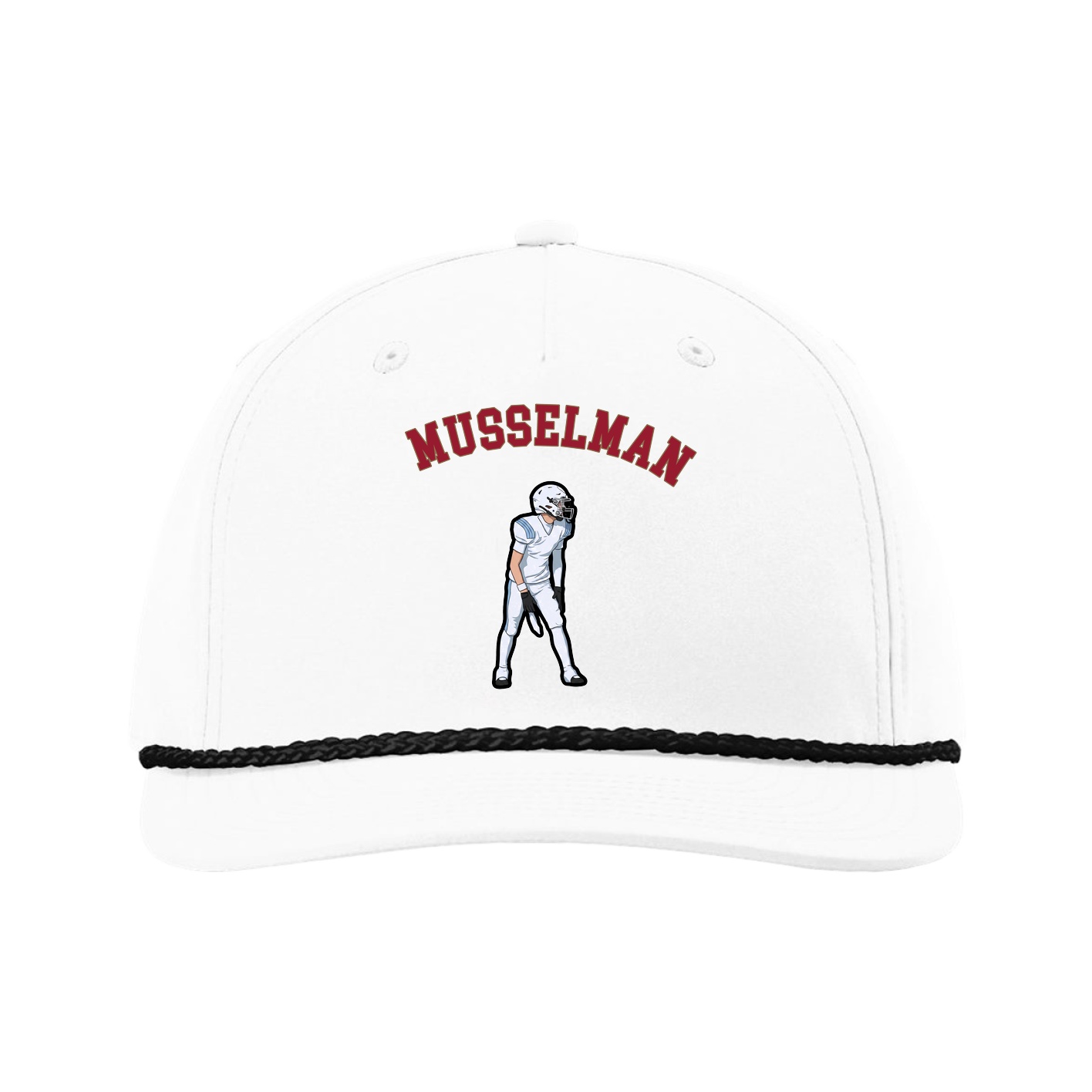 Five-Panel Classic Rope Cap — Shirsey Arch in White