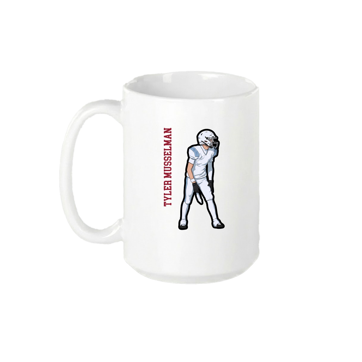 15oz Coffee Mug — Name Vertical in White
