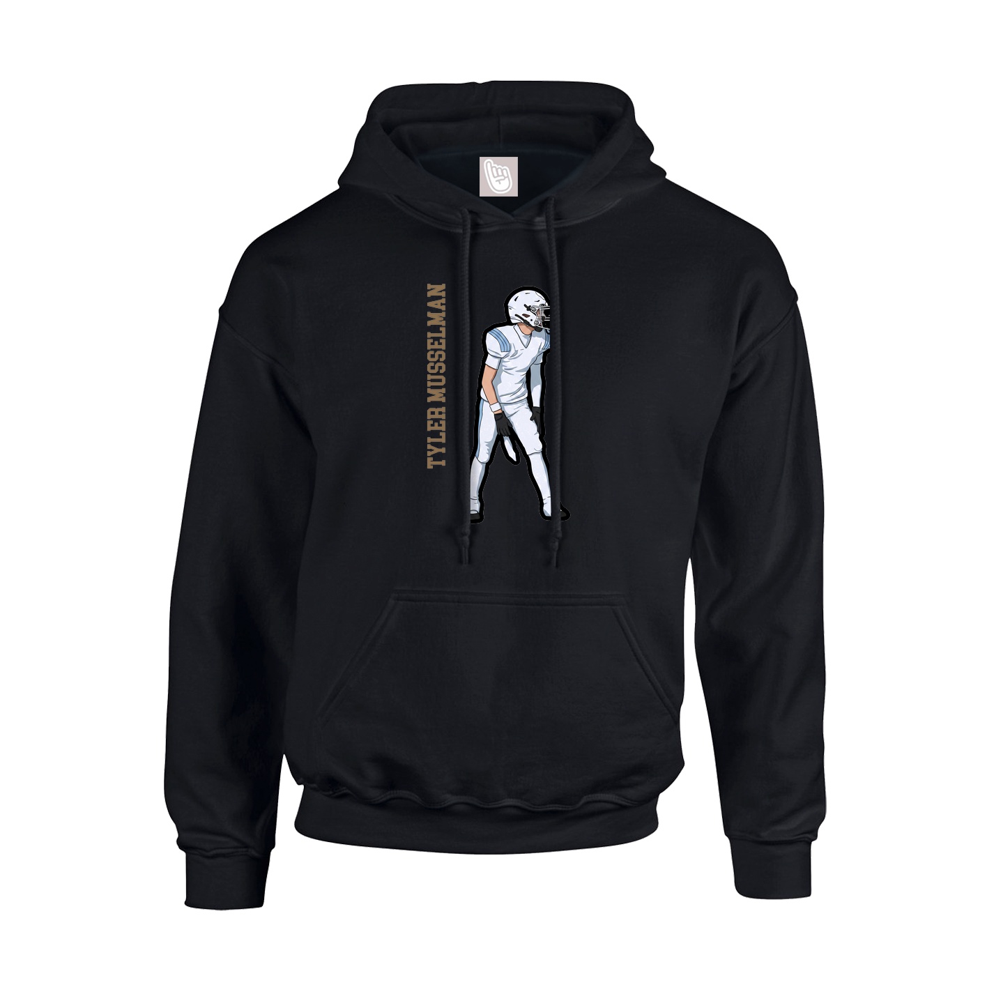 Youth Hoodie — Name Vertical in Black