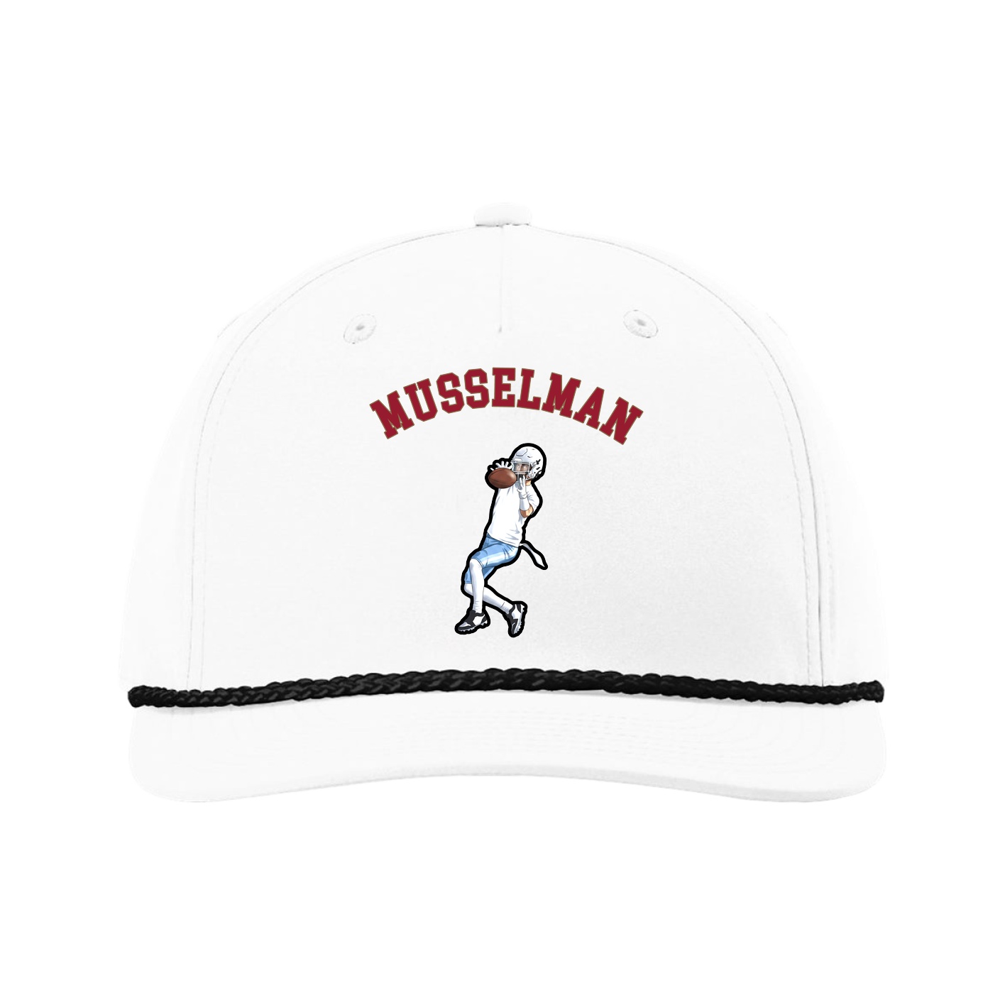 Five-Panel Classic Rope Cap — Shirsey Arch in White