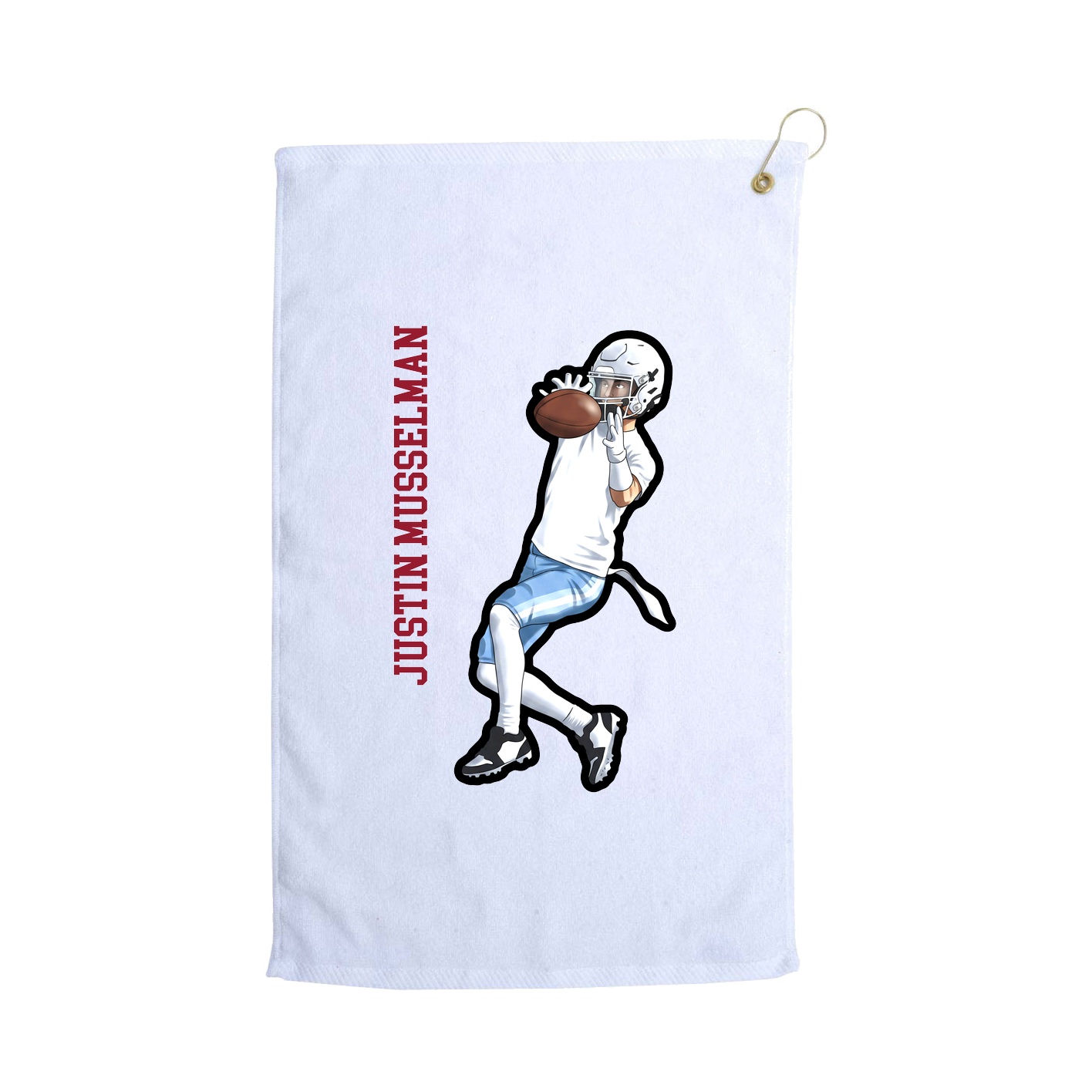 Golf Towel — Name Vertical in White