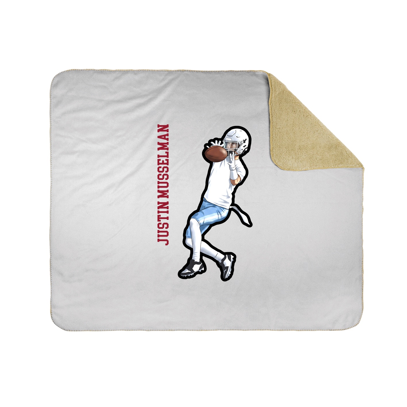 Throw Blanket — Name Vertical in White