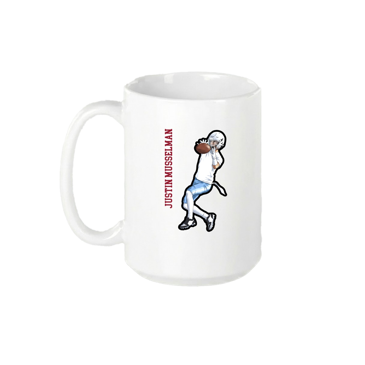 15oz Coffee Mug — Name Vertical in White