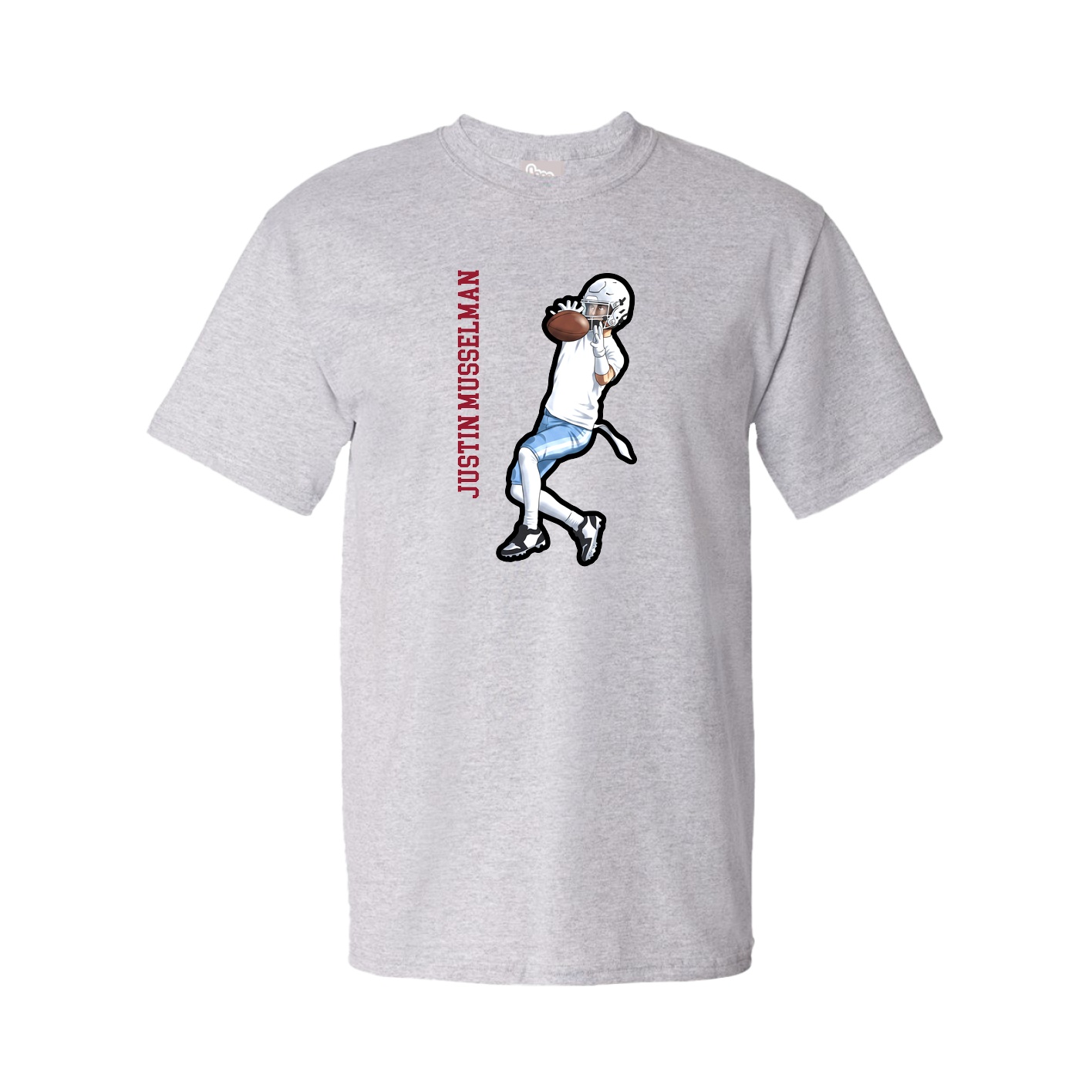 Youth Tee — Name Vertical in Grey