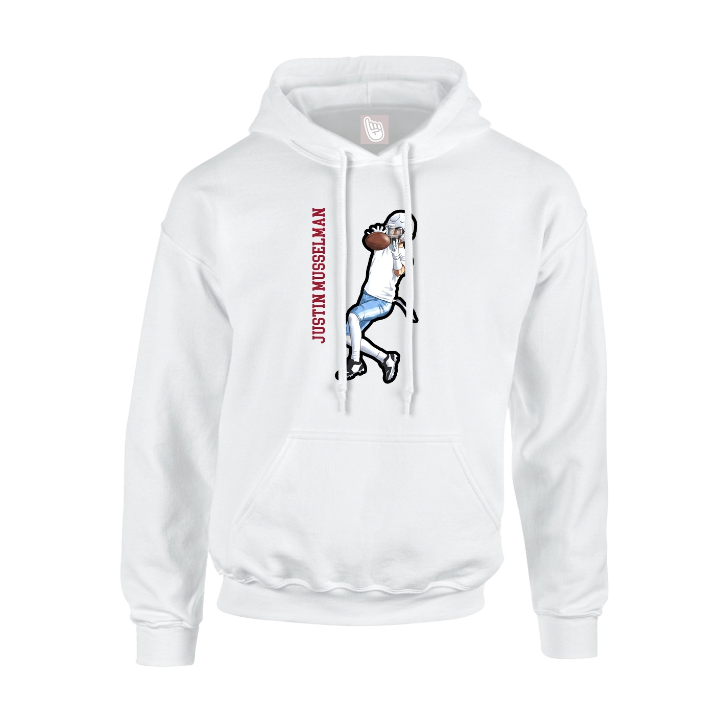 Hoodie — Name Vertical in White
