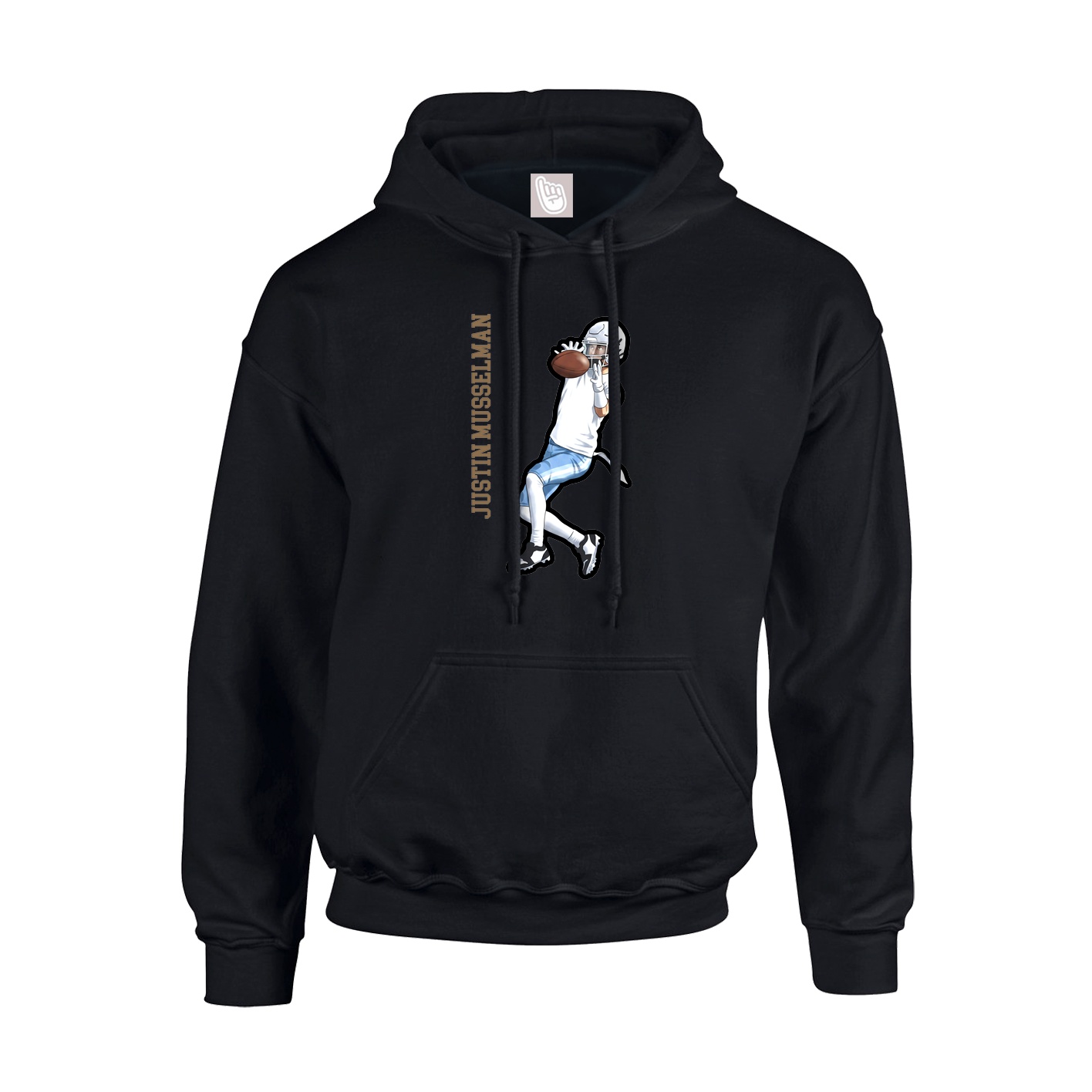Youth Hoodie — Name Vertical in Black