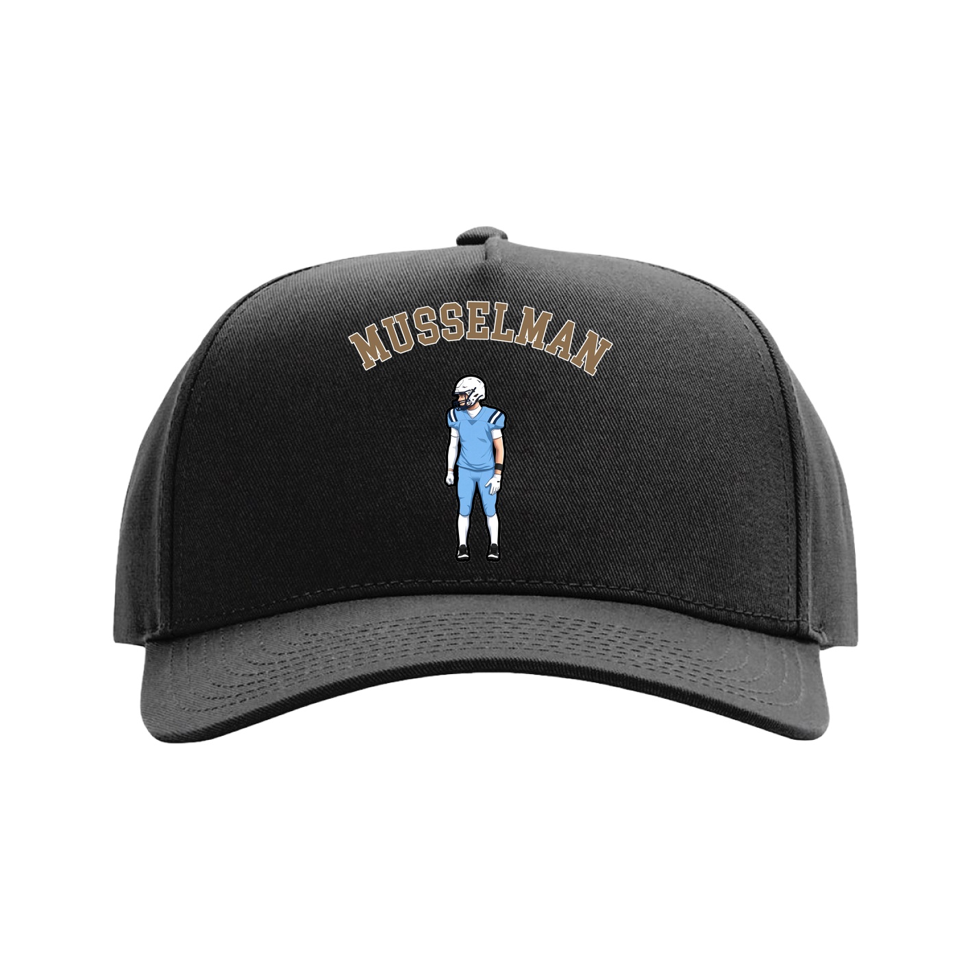 Full Fabric Five-Panel Champ Cap — Shirsey Arch in Black