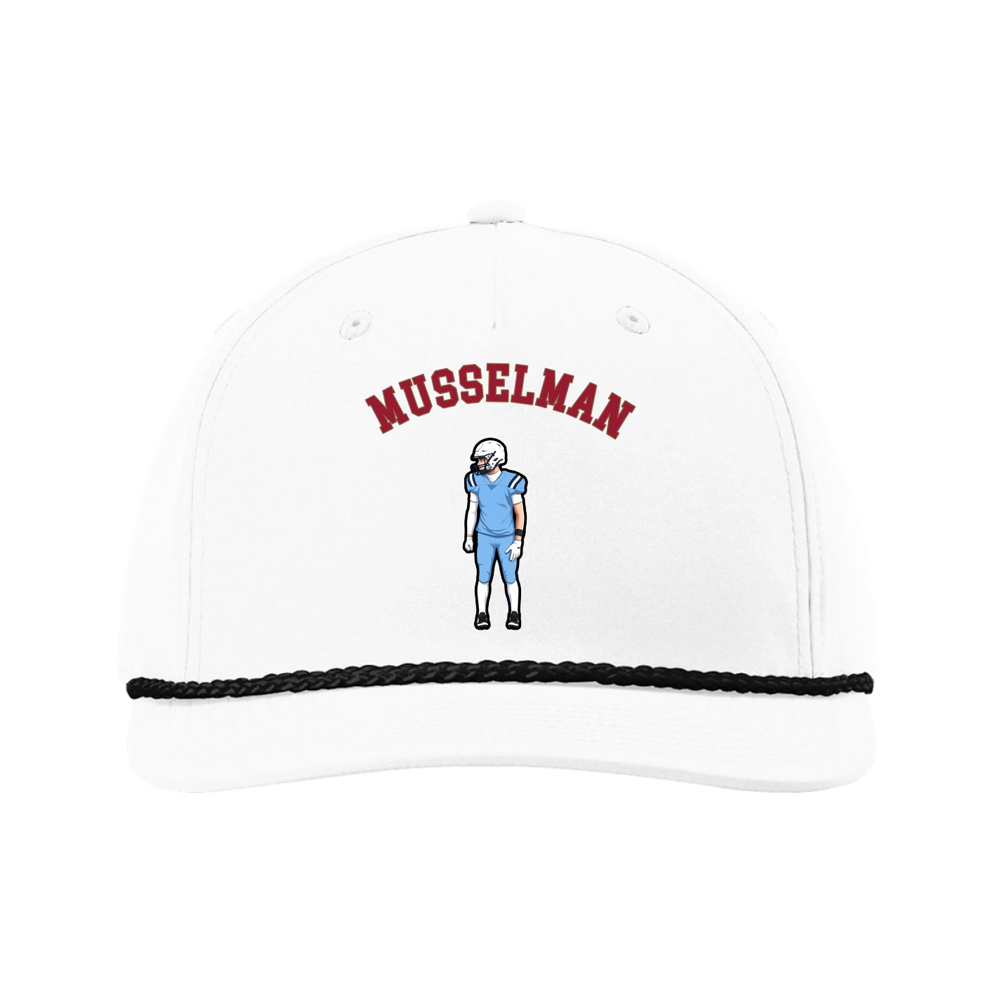 Five-Panel Classic Rope Cap — Shirsey Arch in White