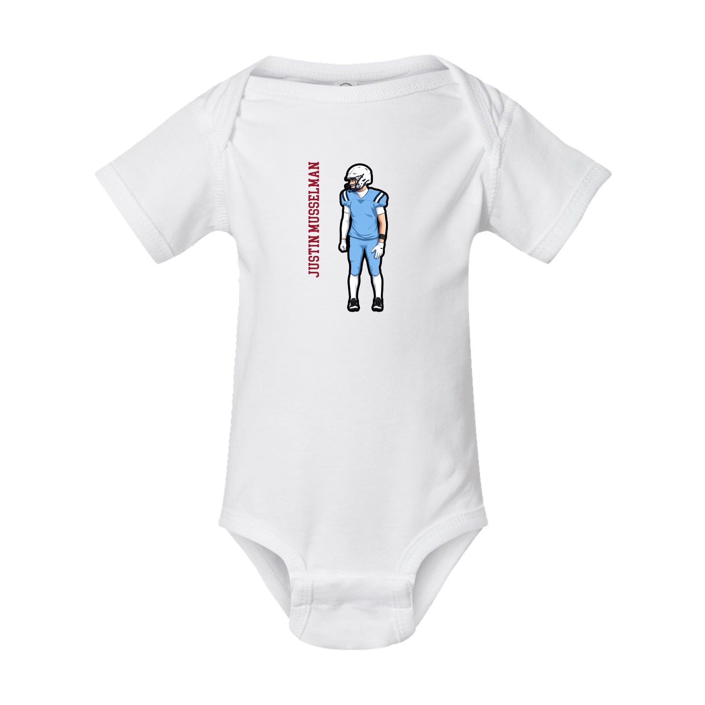 Baby Onesie — Name Vertical in White
