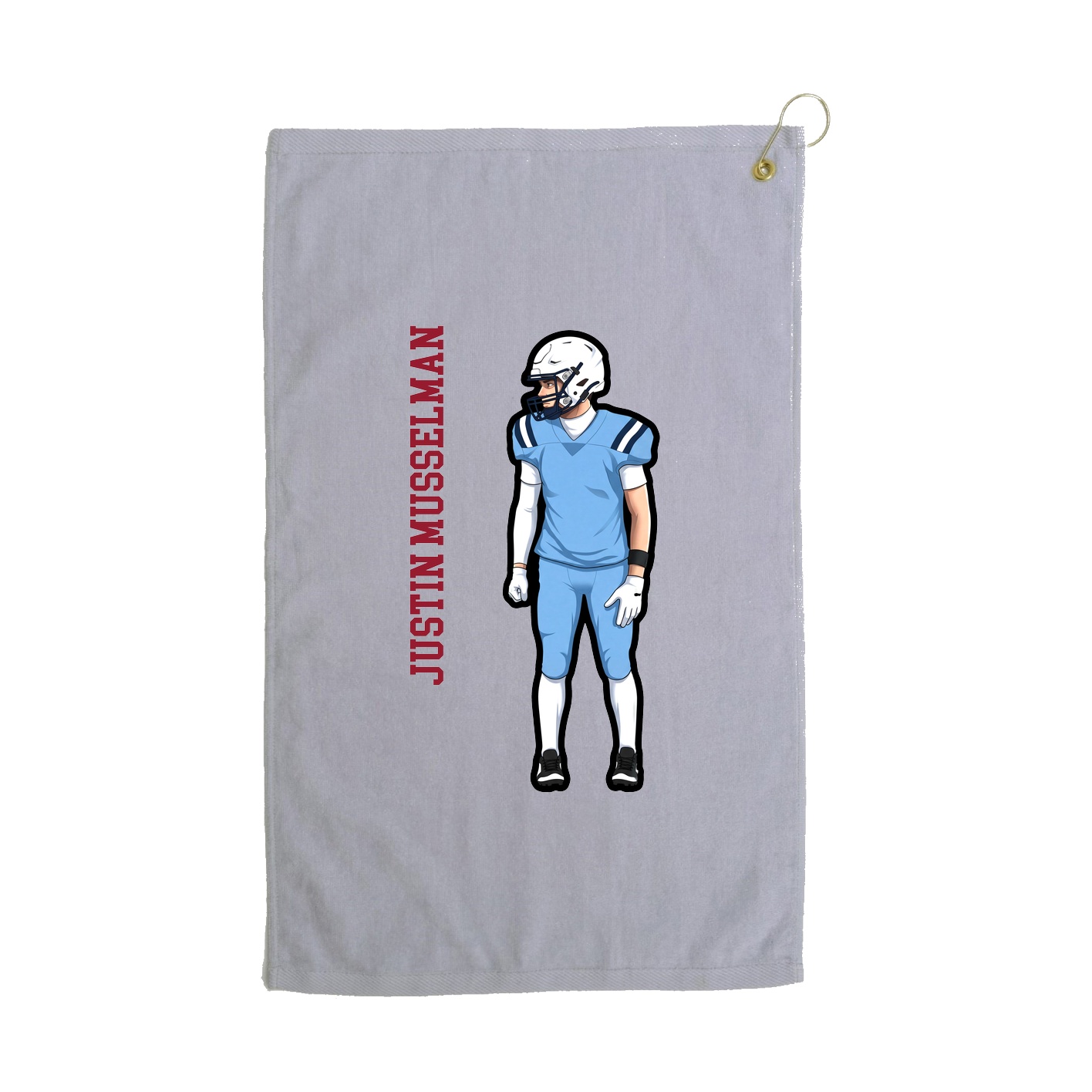 Golf Towel — Name Vertical in Grey