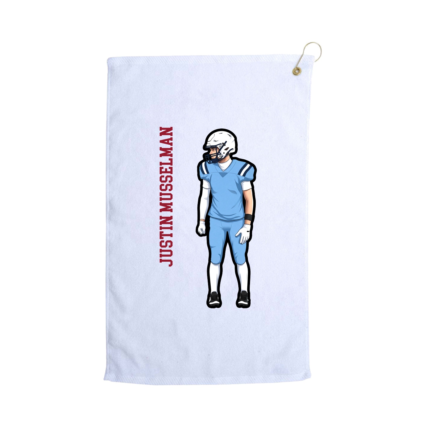 Golf Towel — Name Vertical in White