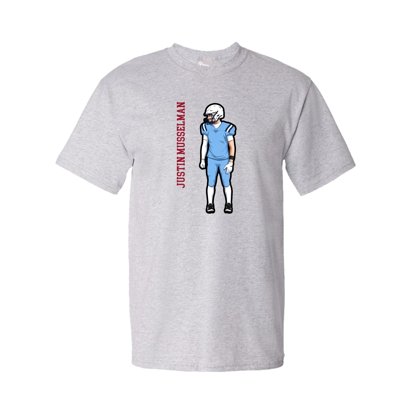 Youth Tee — Name Vertical in Grey