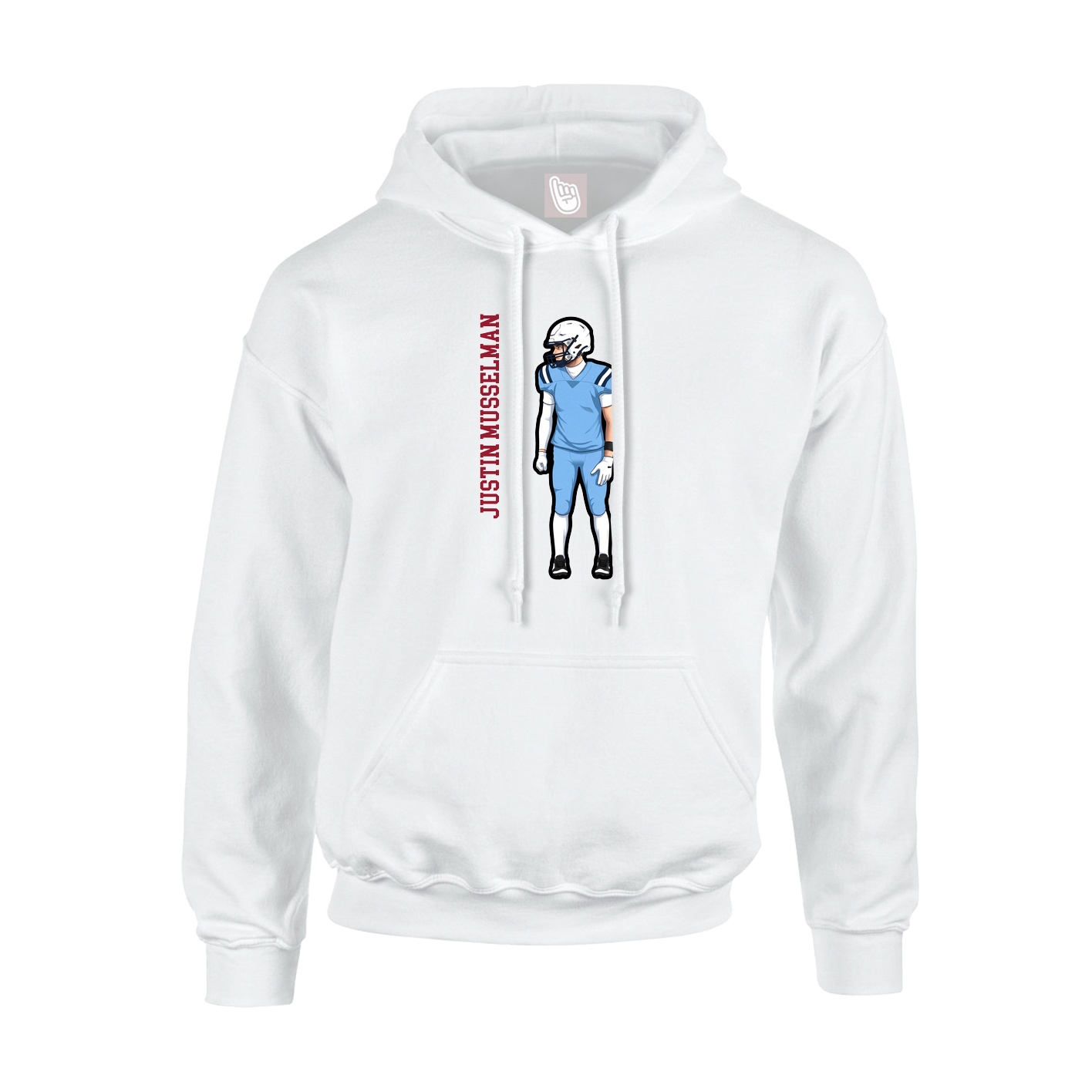 Hoodie — Name Vertical in White