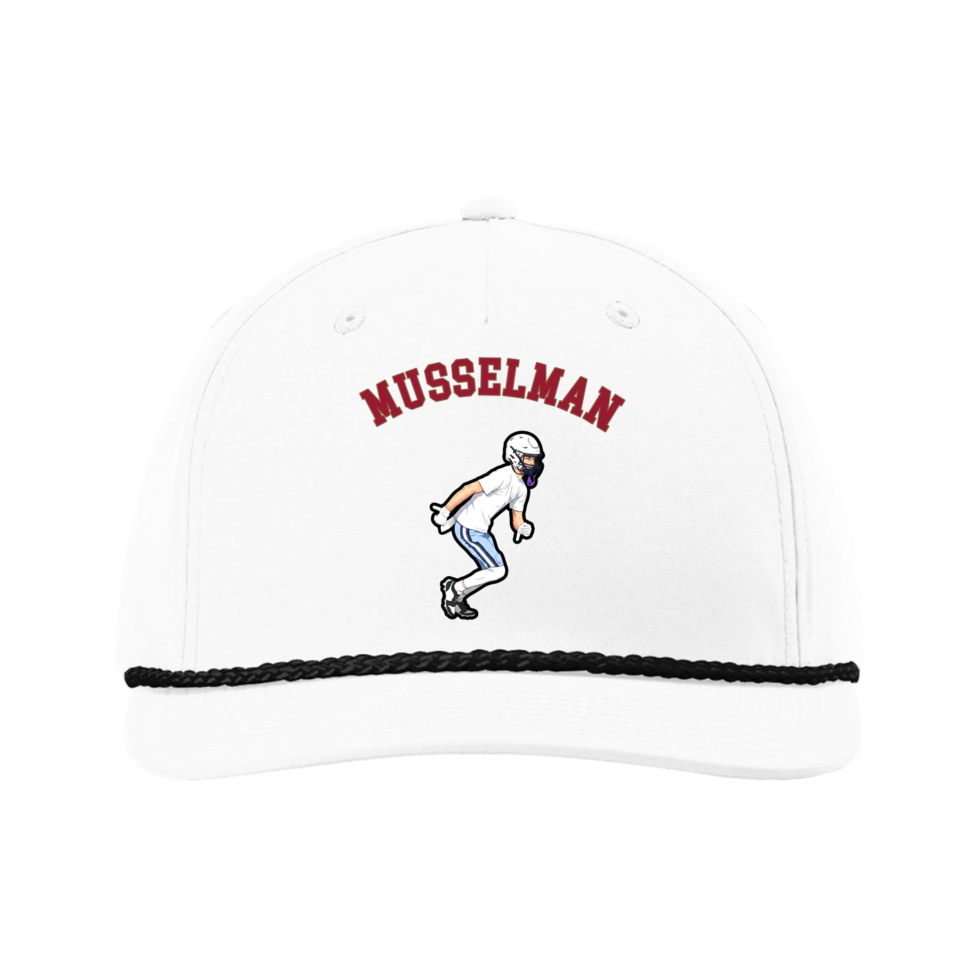 Five-Panel Classic Rope Cap — Shirsey Arch in White