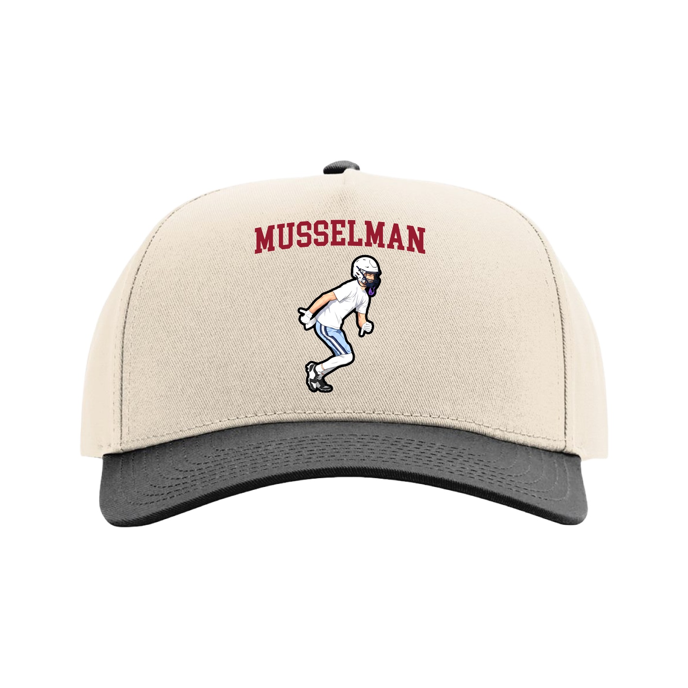 Full Fabric Five-Panel Champ Cap — Shirsey in Cream/Black
