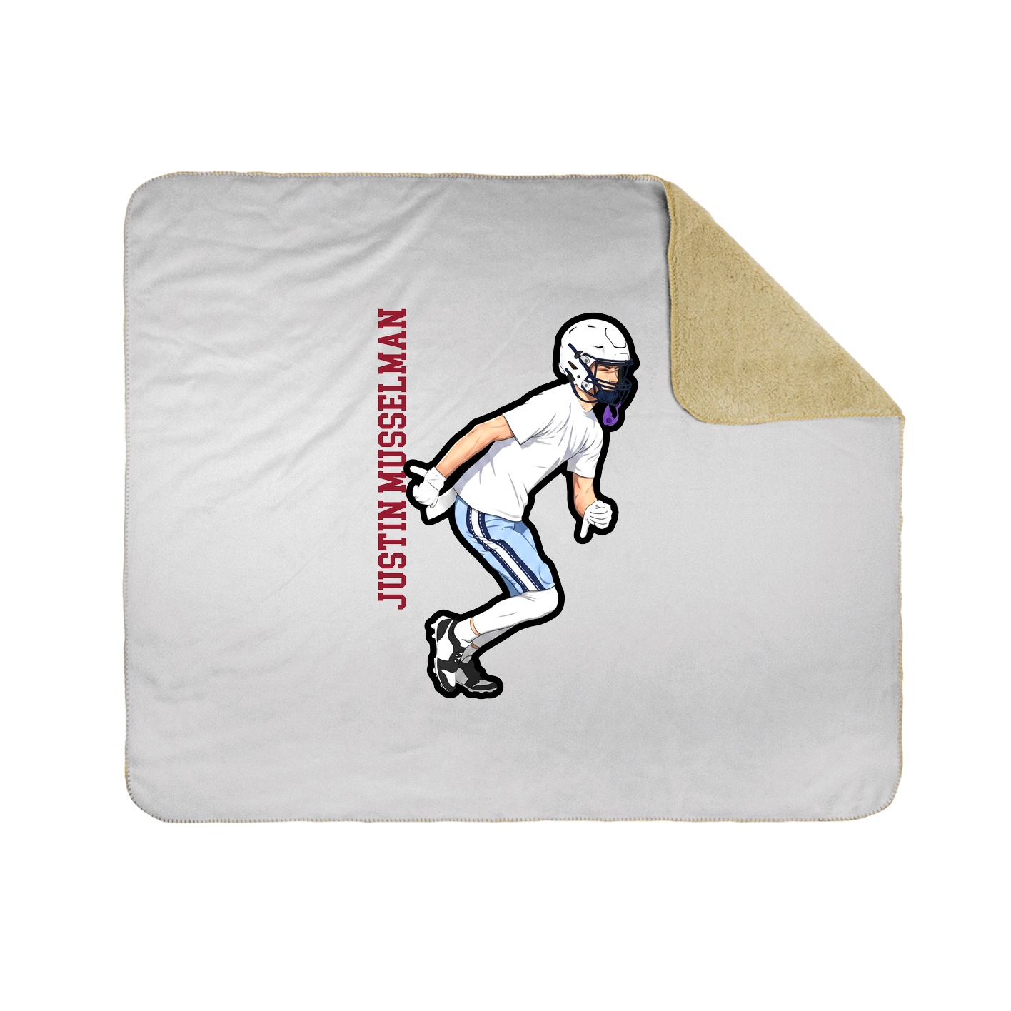 Throw Blanket — Name Vertical in White