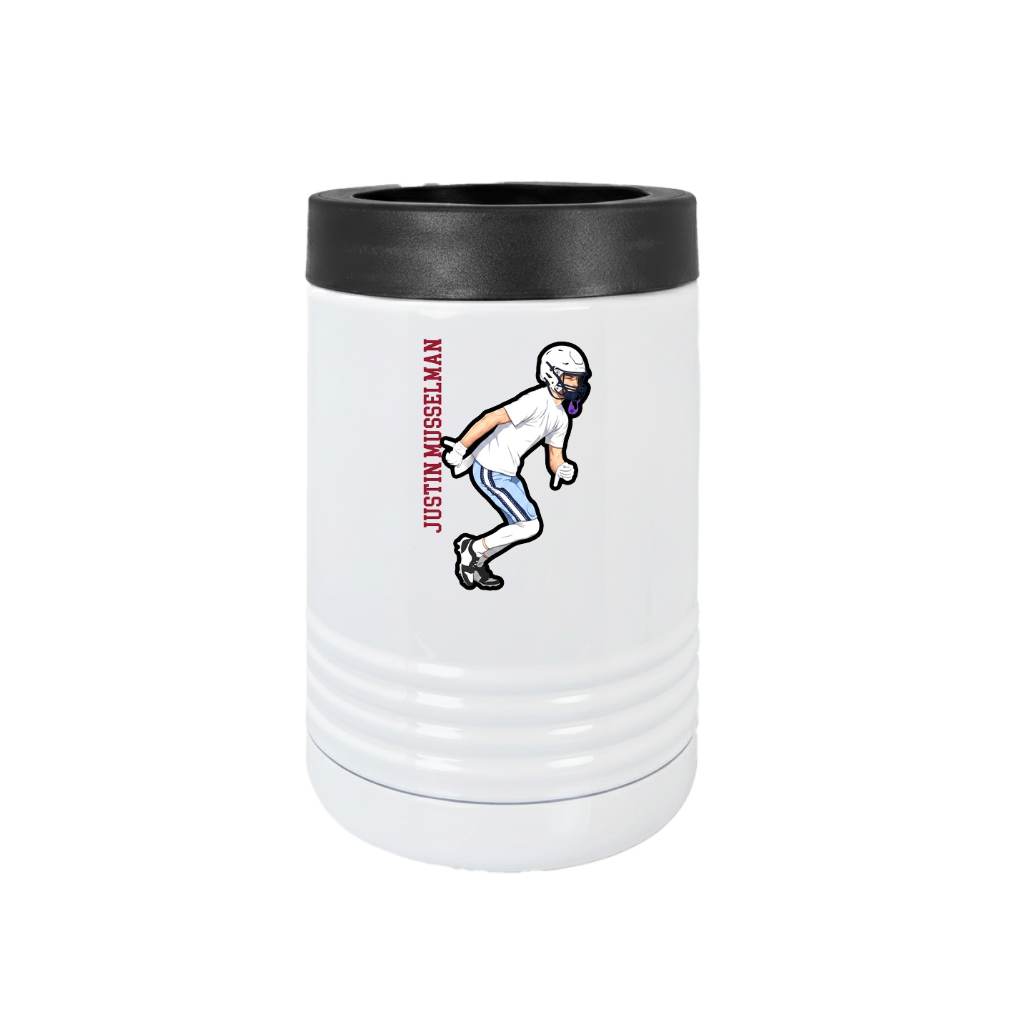 Beverage Holder — Name Vertical in White