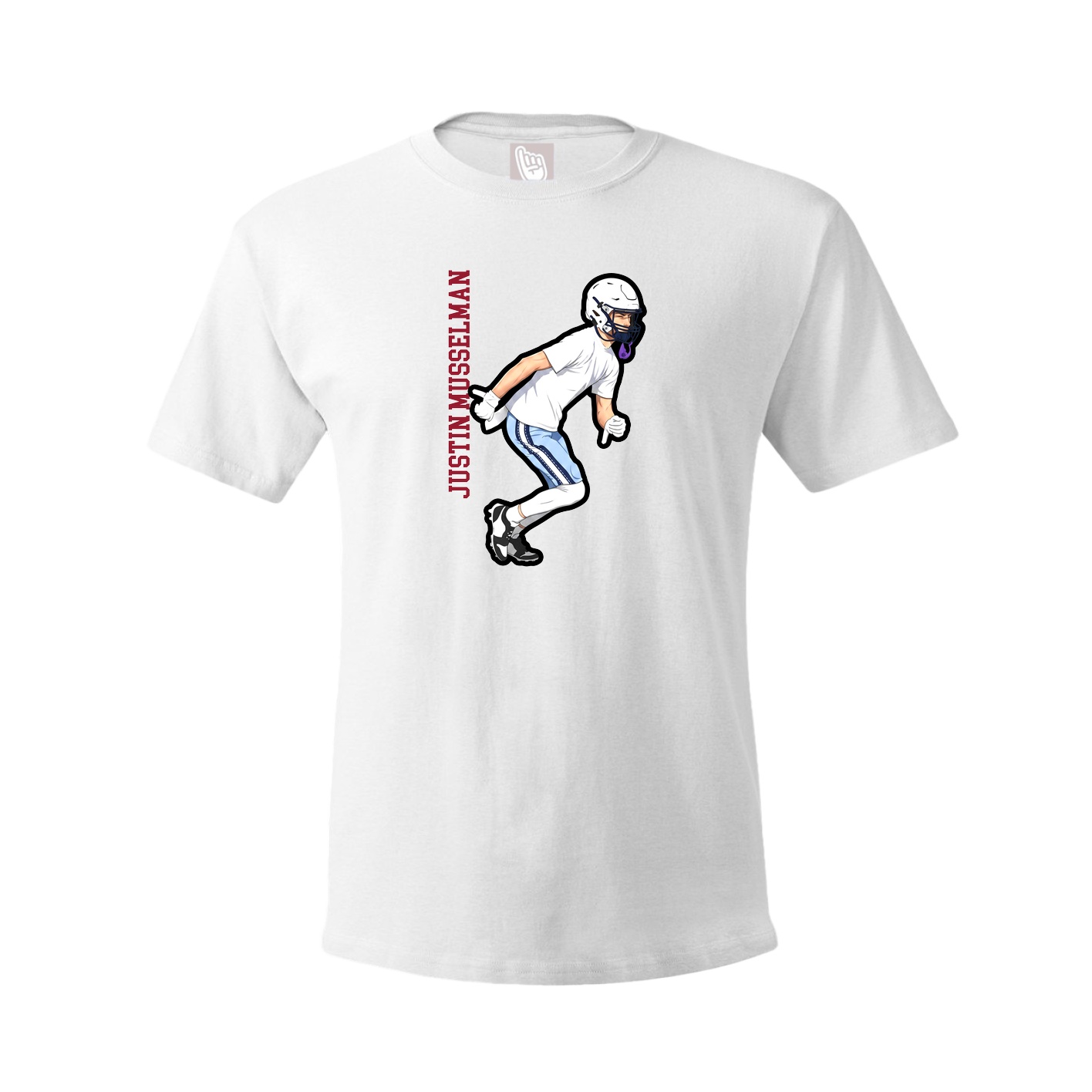 Tee — Name Vertical in White