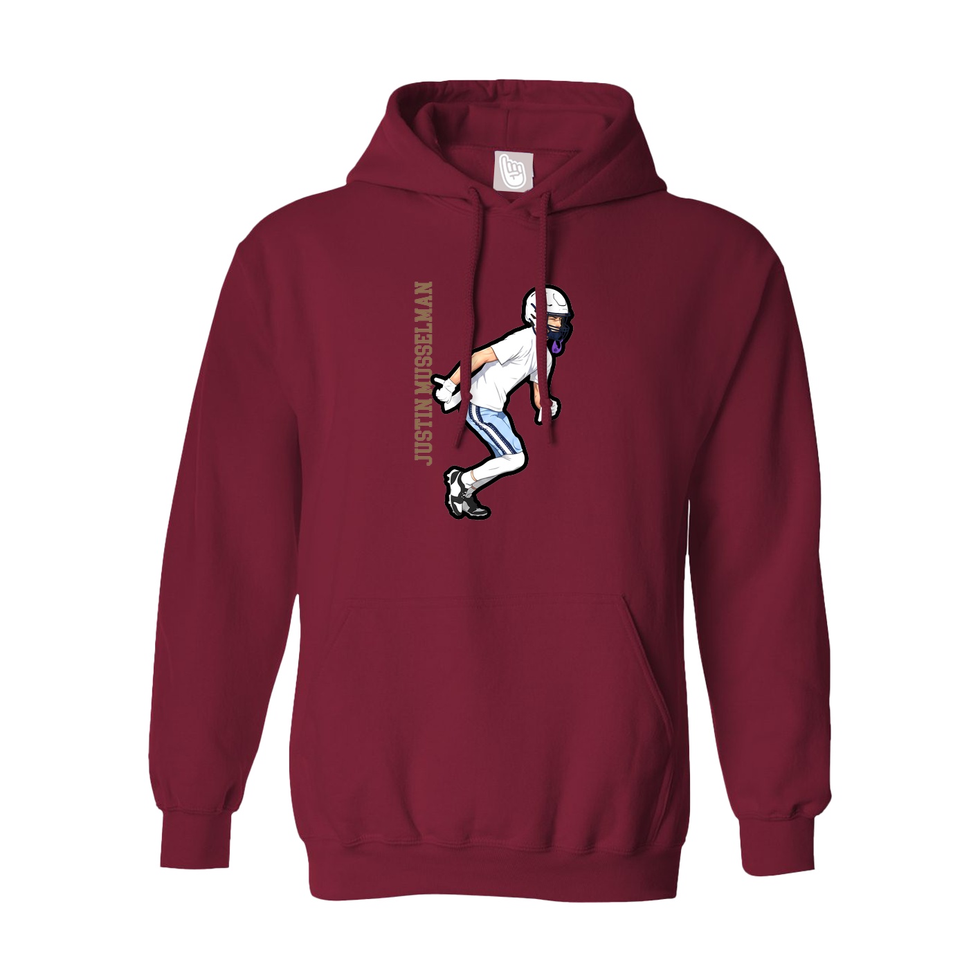 Hoodie — Name Vertical in Cardinal