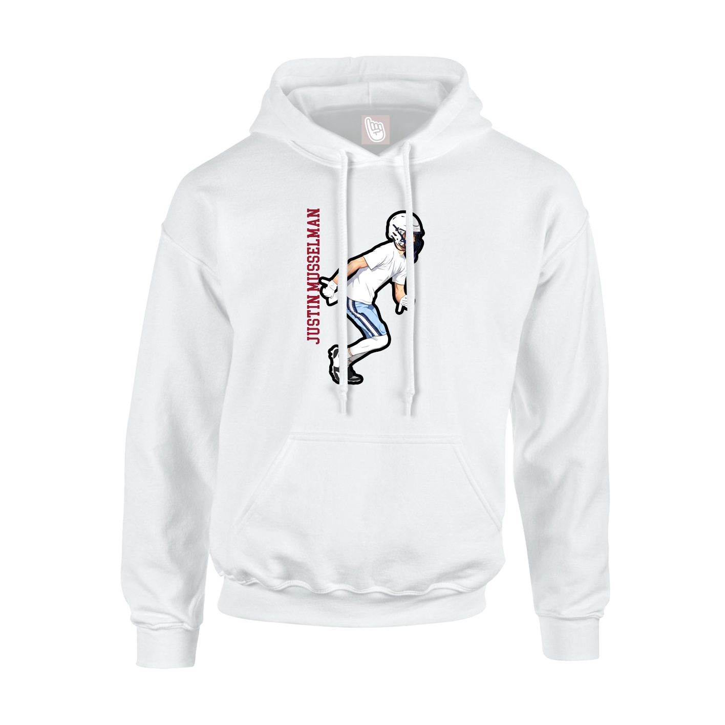 Youth Hoodie — Name Vertical in White