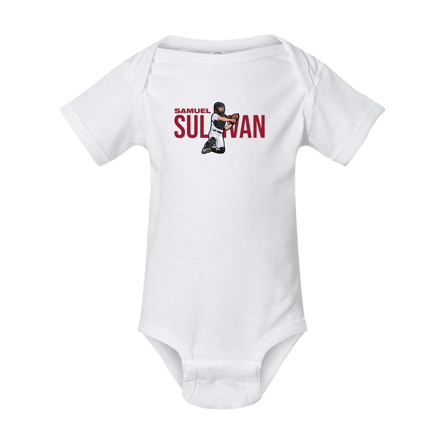 Baby Onesie — Player Name in White