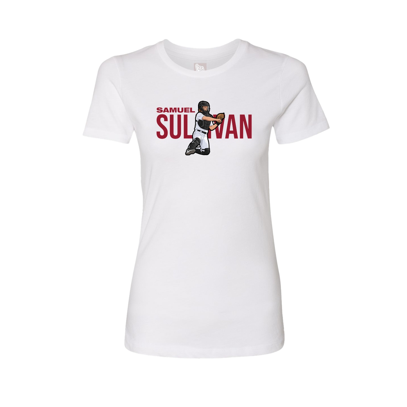 Fitted Women's Tee — Player Name in White