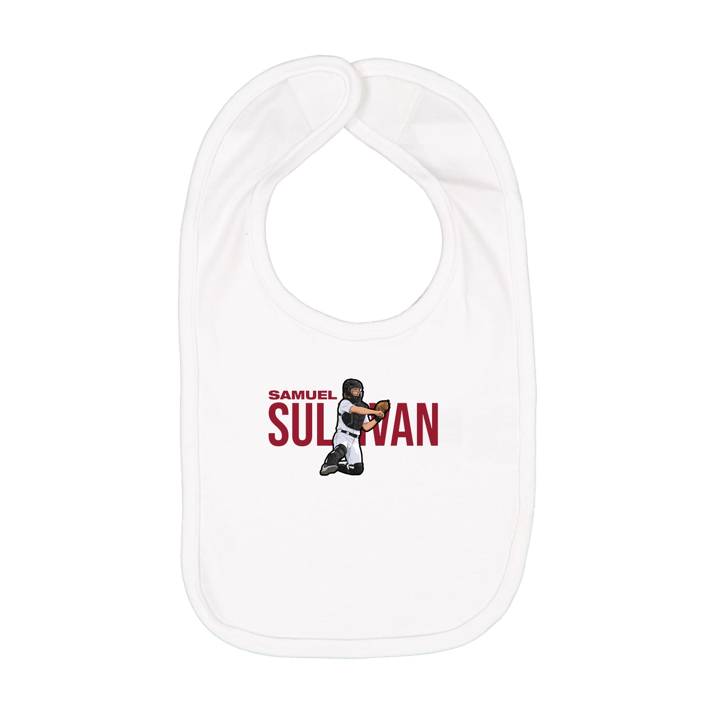 Infant Bib — Player Name in White