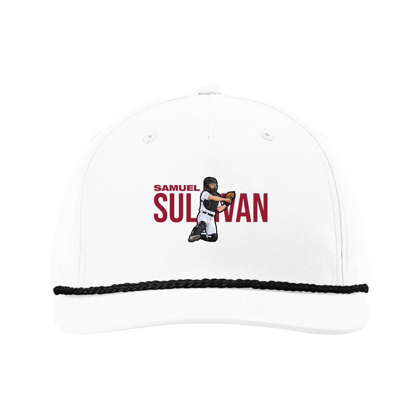 Five-Panel Classic Rope Cap — Player Name in White