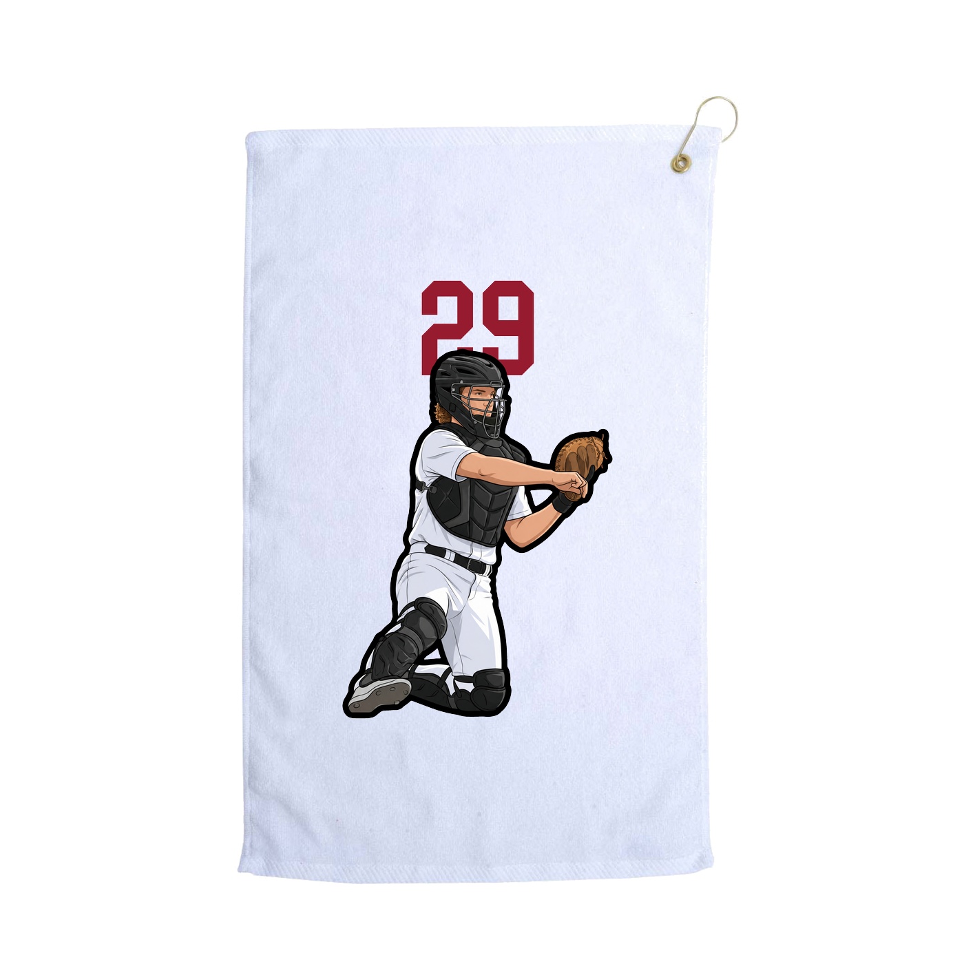 Golf Towel — Number Top in White