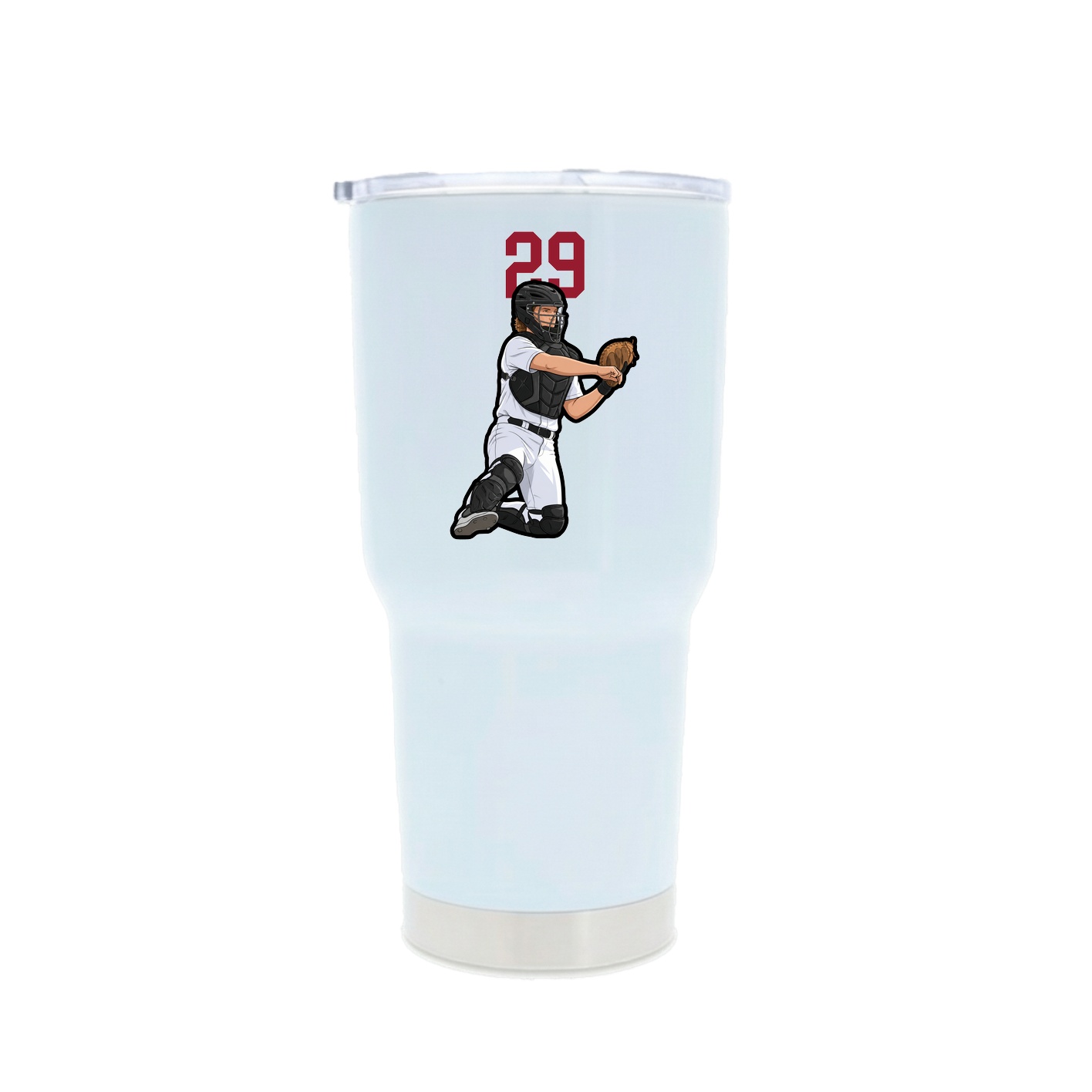 30oz Stainless Steel Tumbler — Number Top in White
