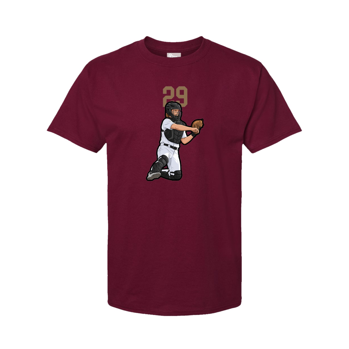 Youth Tee — Number Top in Cardinal