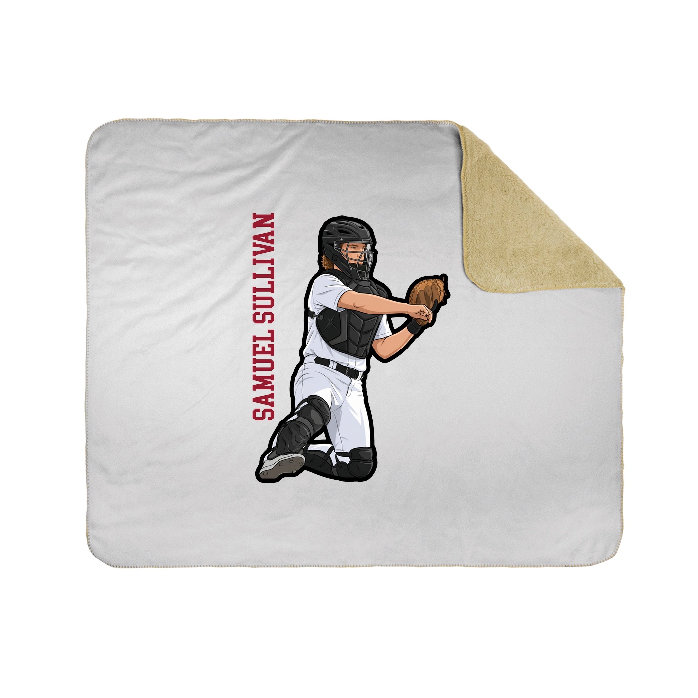 Throw Blanket — Name Vertical in White