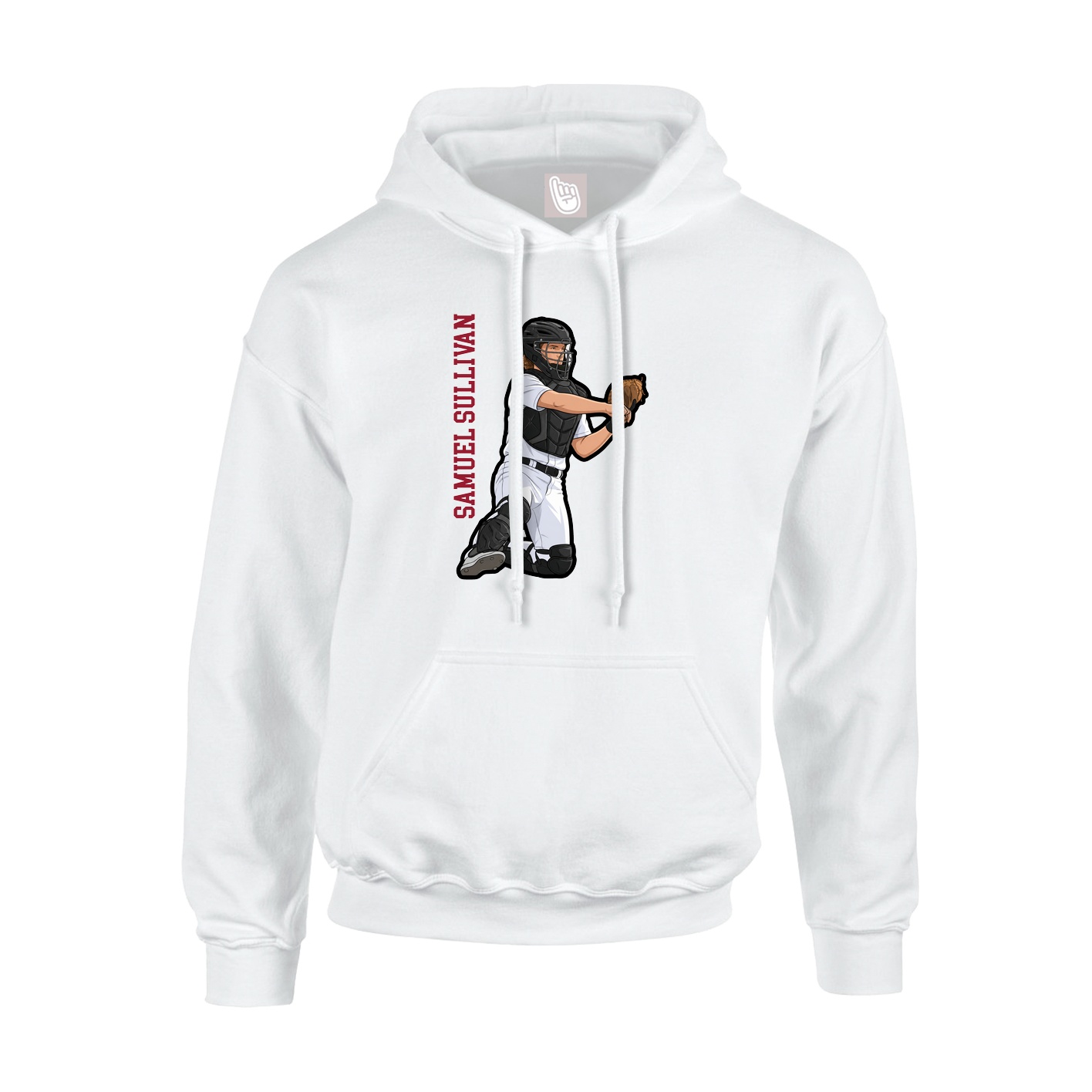 Hoodie — Name Vertical in White