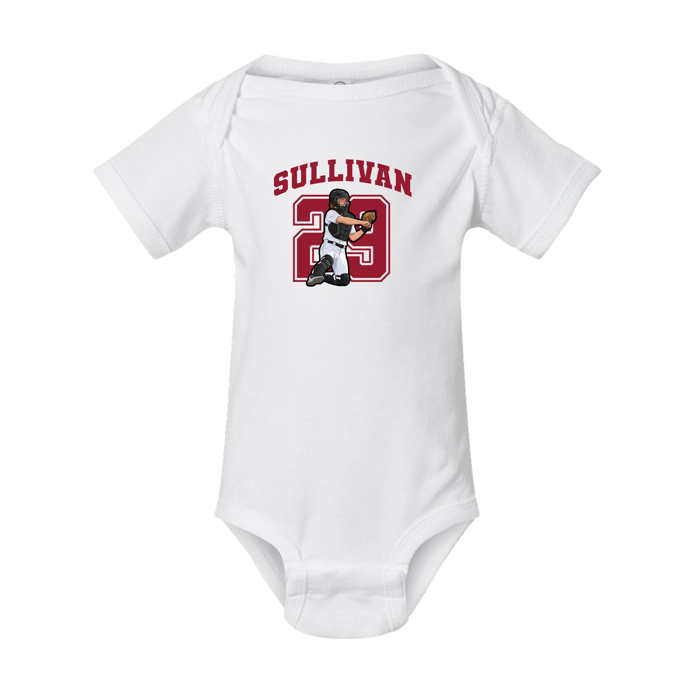 Baby Onesie — Number in White