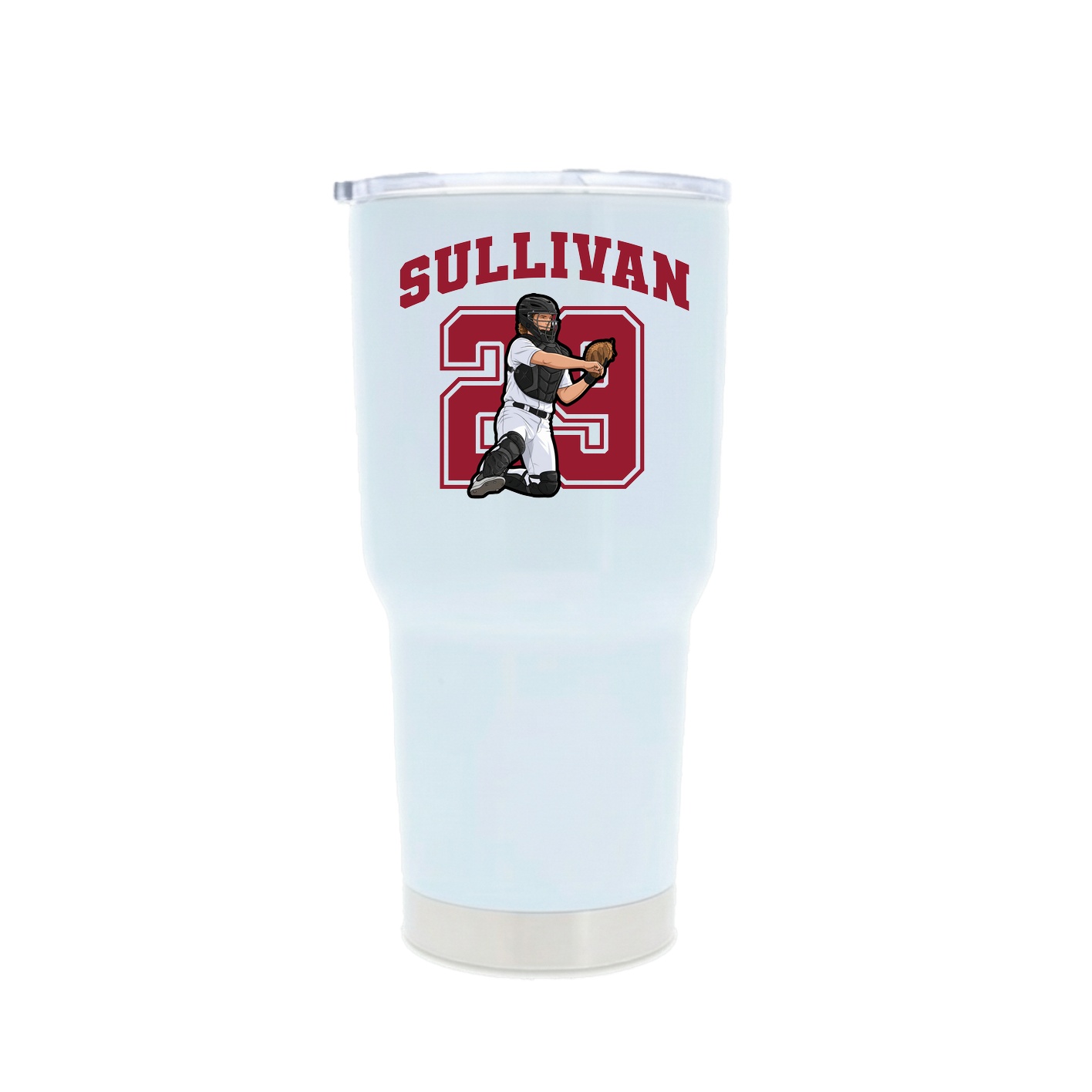 30oz Stainless Steel Tumbler — Number in White