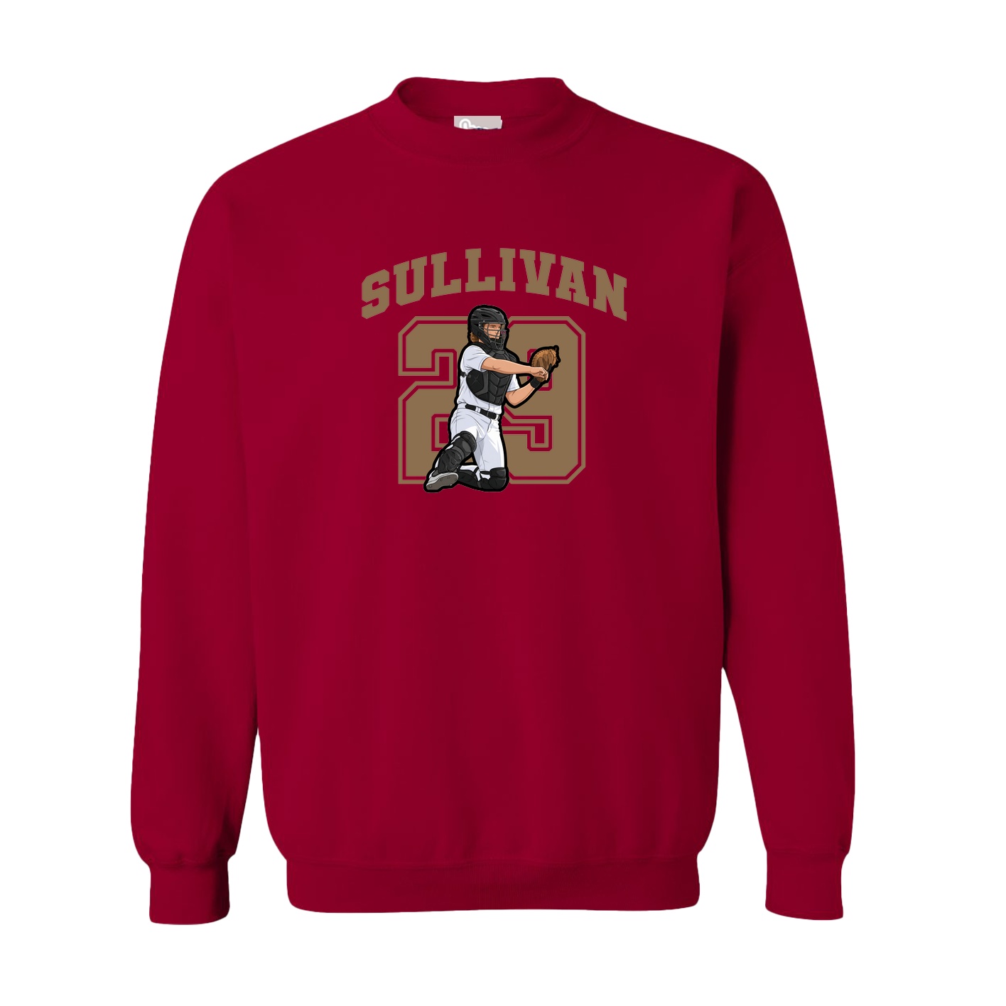 Fleece Crew — Number in Cardinal