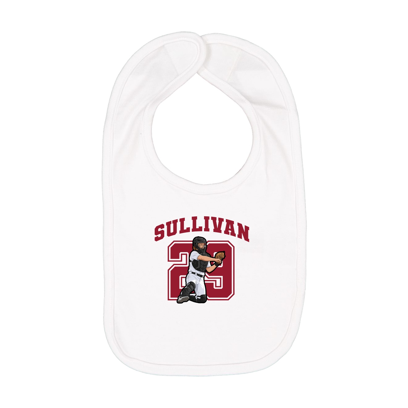 Infant Bib — Number in White