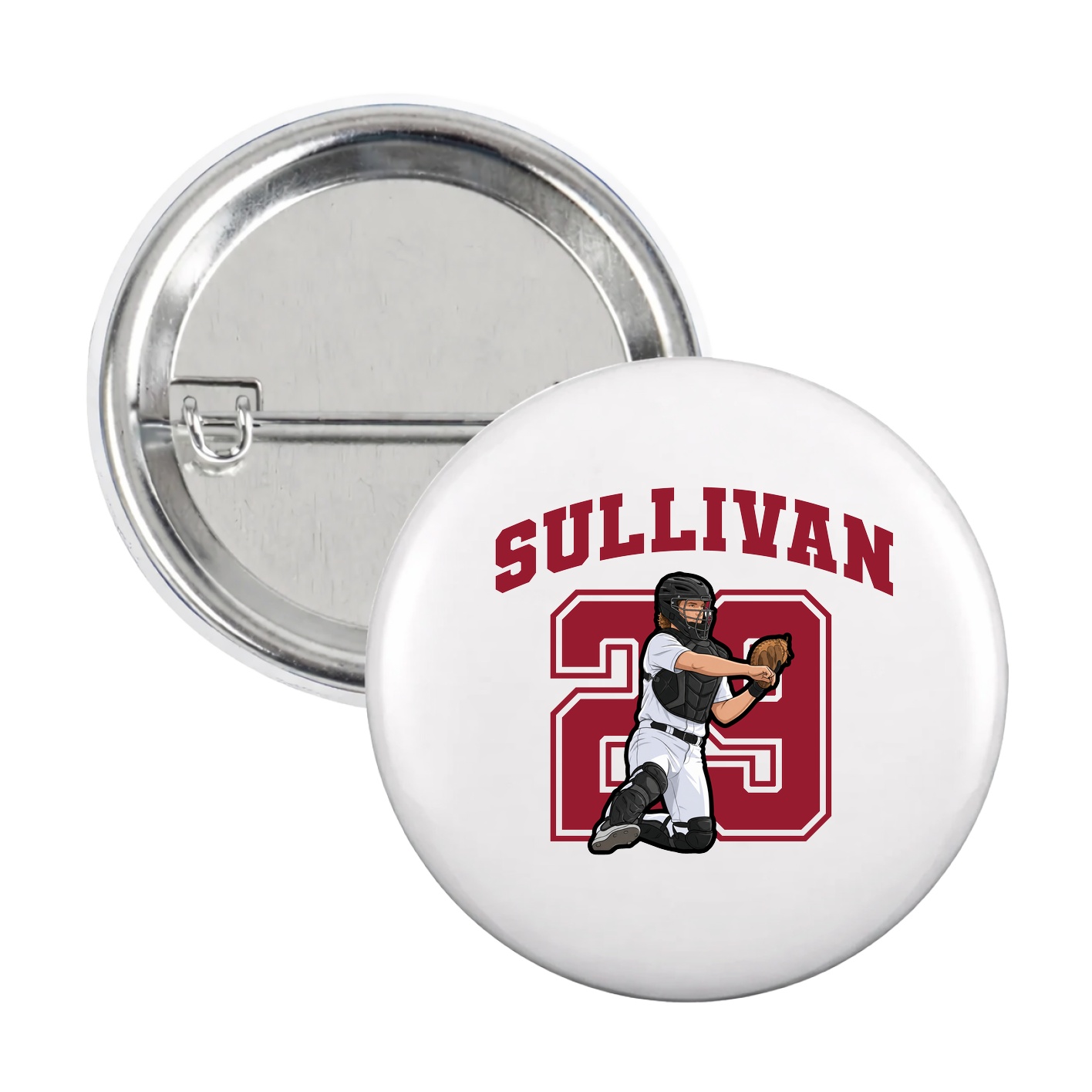 Game Day Button — Number in White