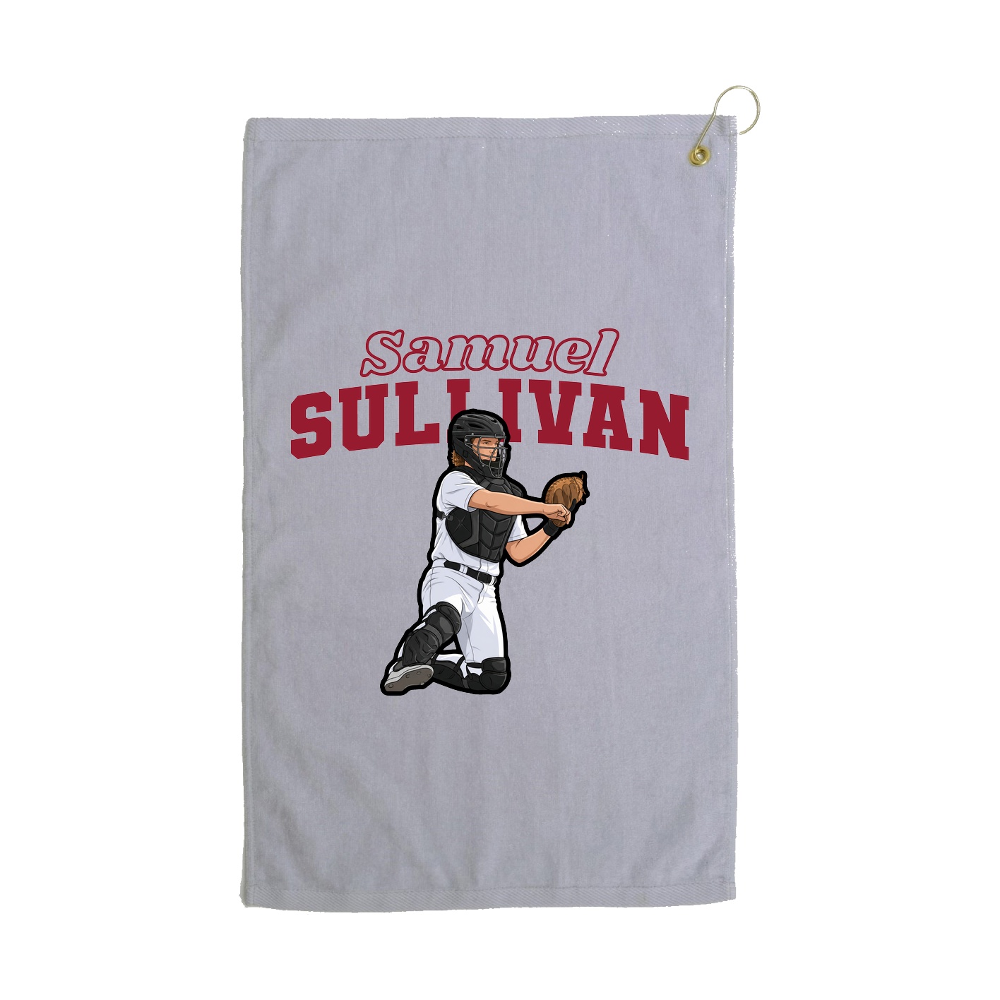 Golf Towel — Name Arch in Grey