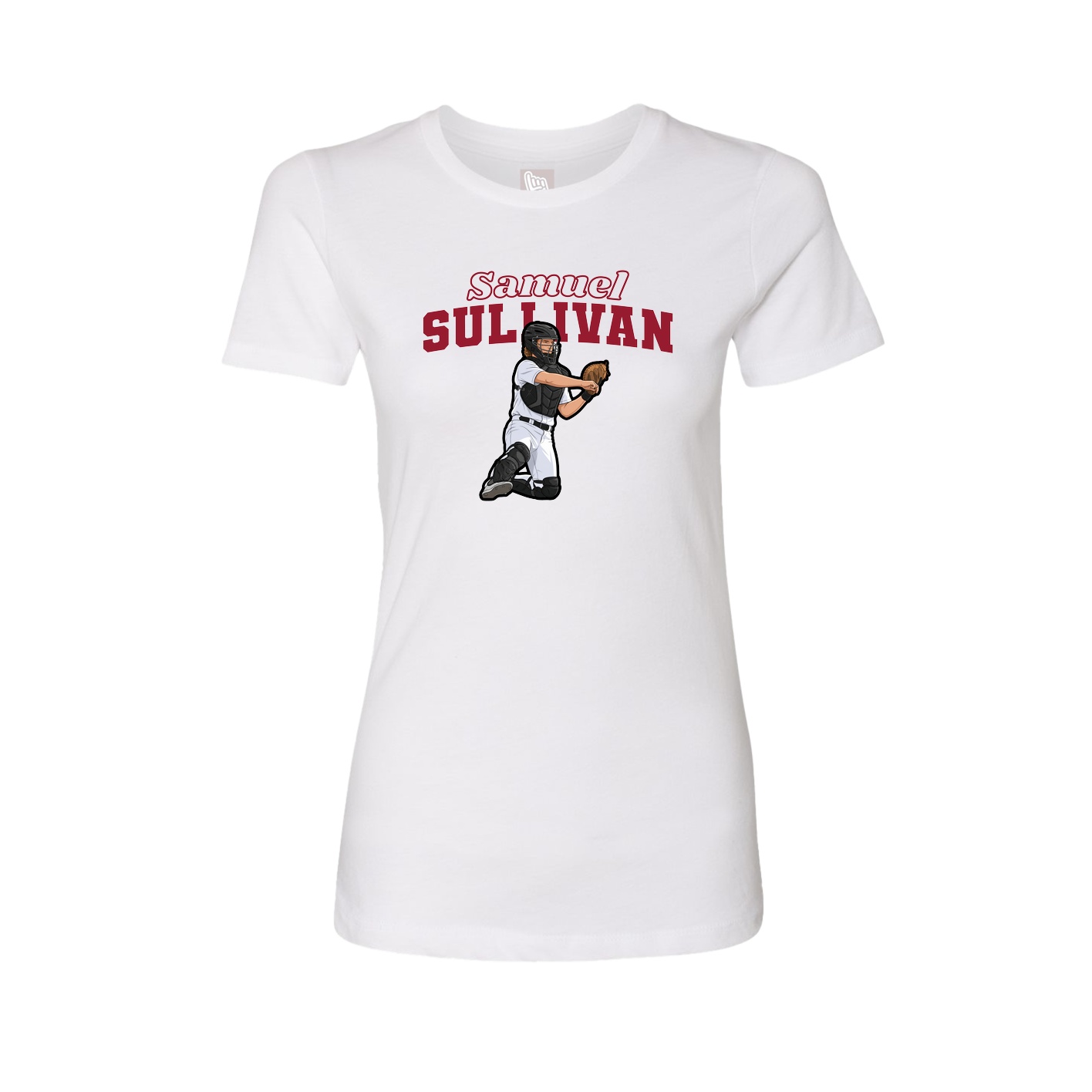 Fitted Women's Tee — Name Arch in White