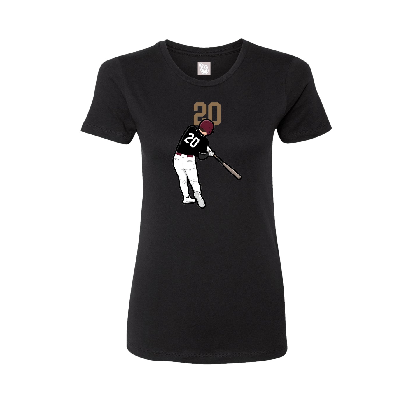 Fitted Women's Tee — Number Top in Black