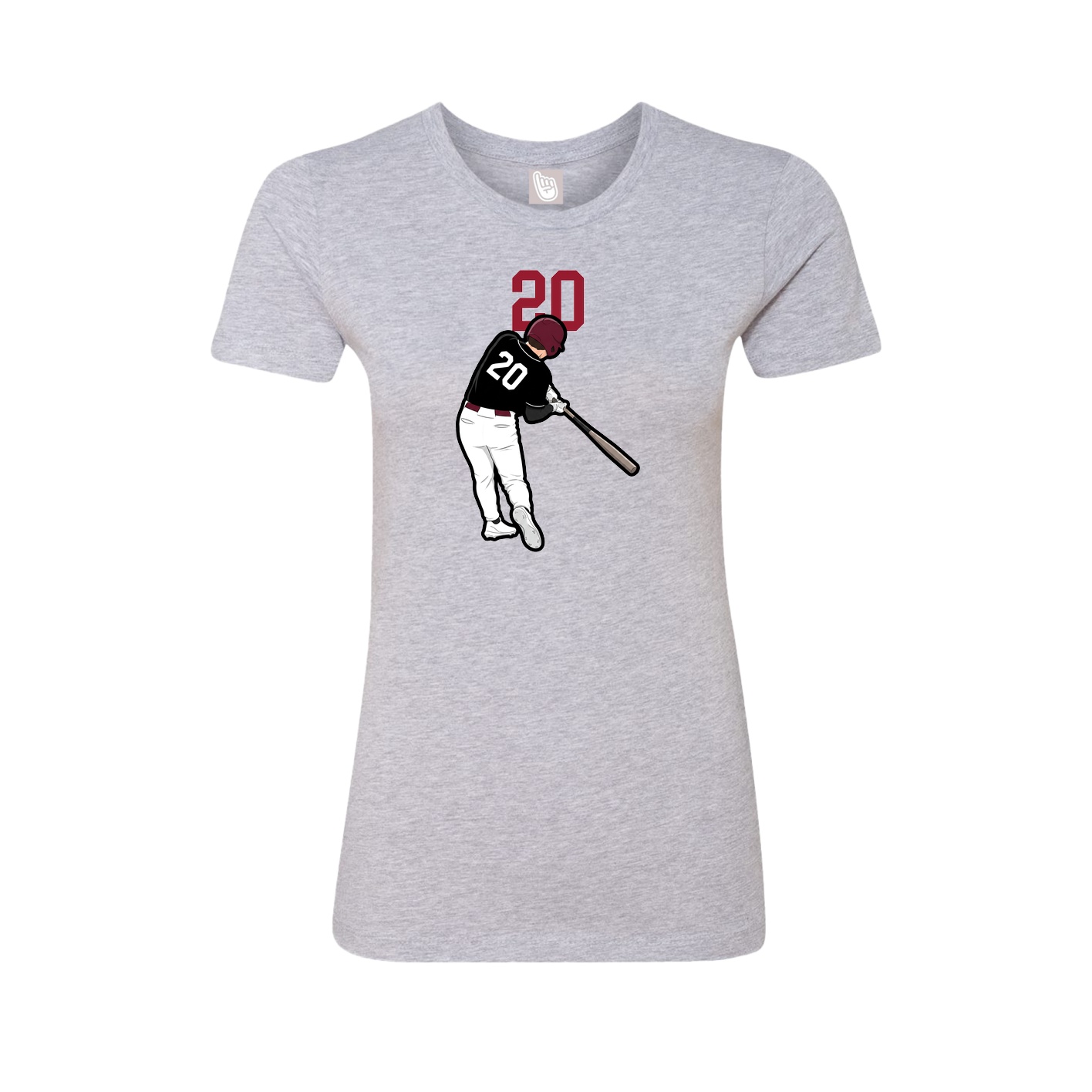 Womens Tee — Number Top in Grey