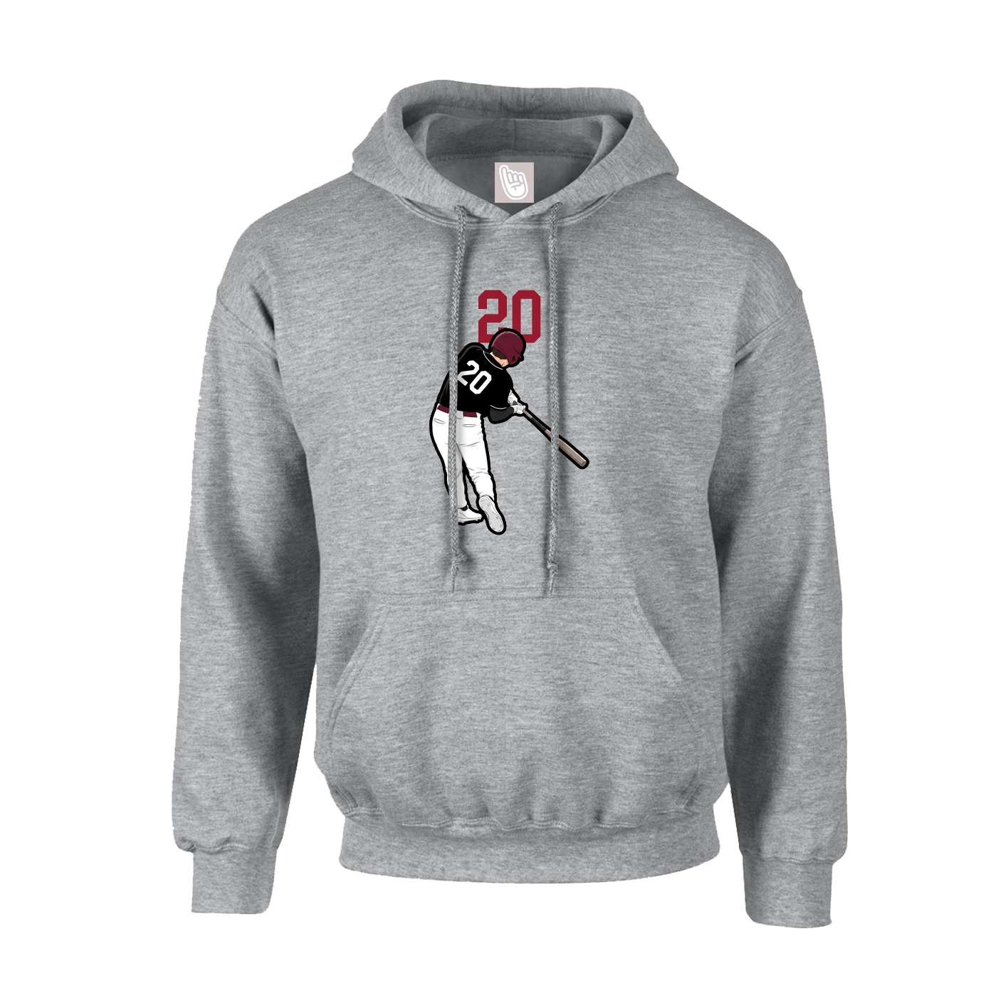 Youth Hoodie — Number Top in Grey