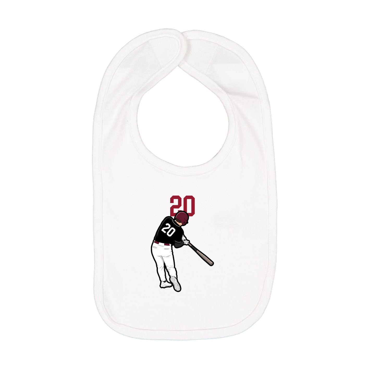 Infant Bib — Number Top in White