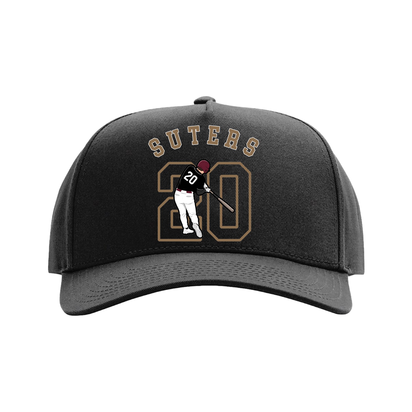 Full Fabric Five-Panel Champ Cap — Shirsey Arch in Black