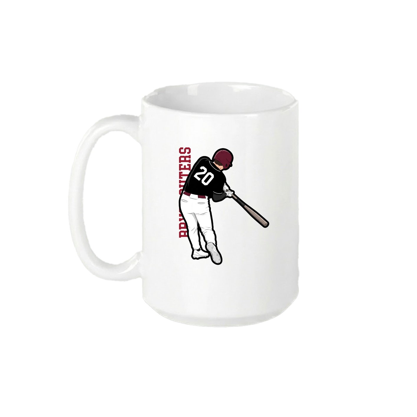 15oz Coffee Mug — Name Vertical in White